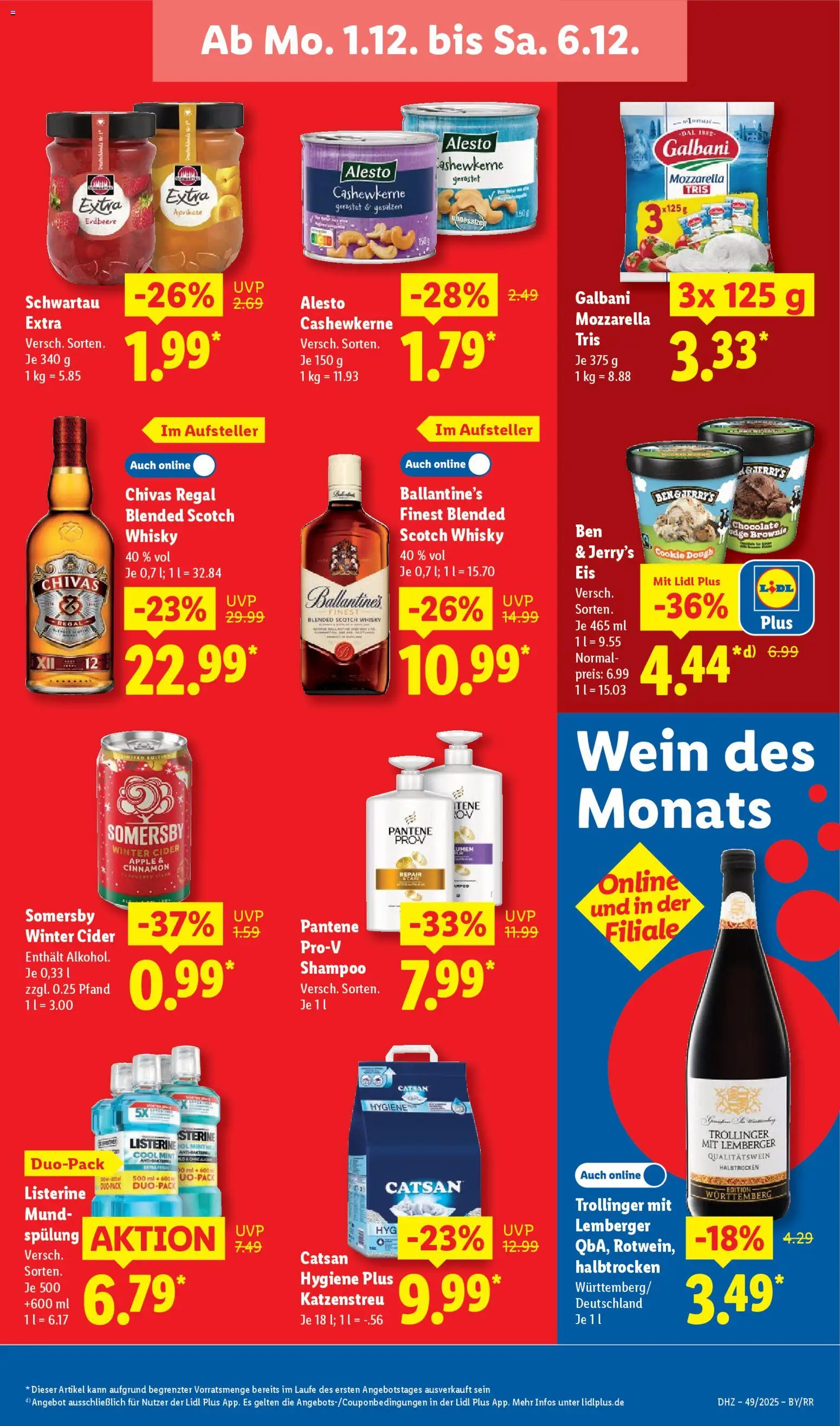 Lidl Prospekt Uffenheim – gültig ab 01.12.2025 | Seite: 15 | Produkte: Catsan, Whisky, Apple, Wein