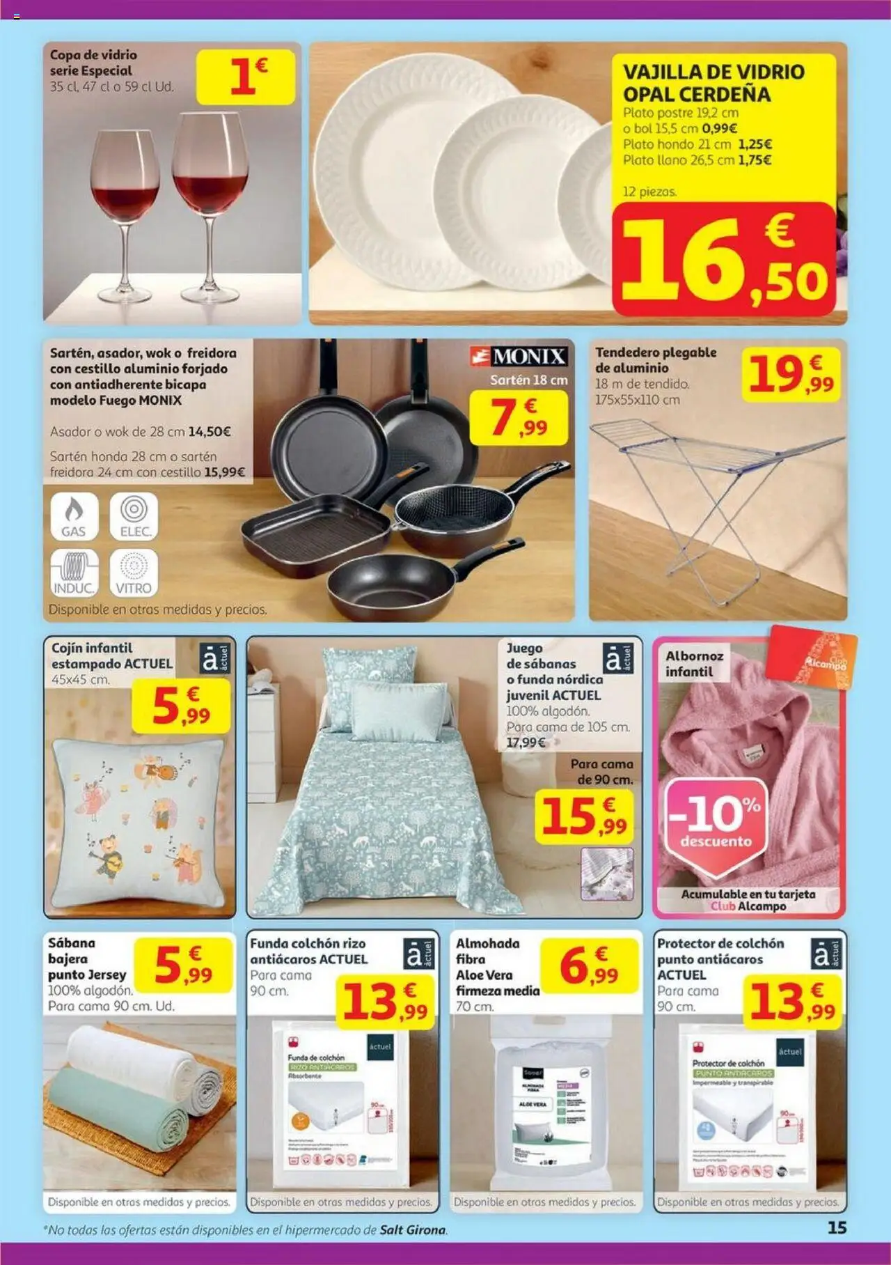 Alcampo - HP catalan  │ válido desde el 14.08.2025 | Página: 15 | Productos: Funda, Βρεφικό κρεβάτι, Freidora, Cama