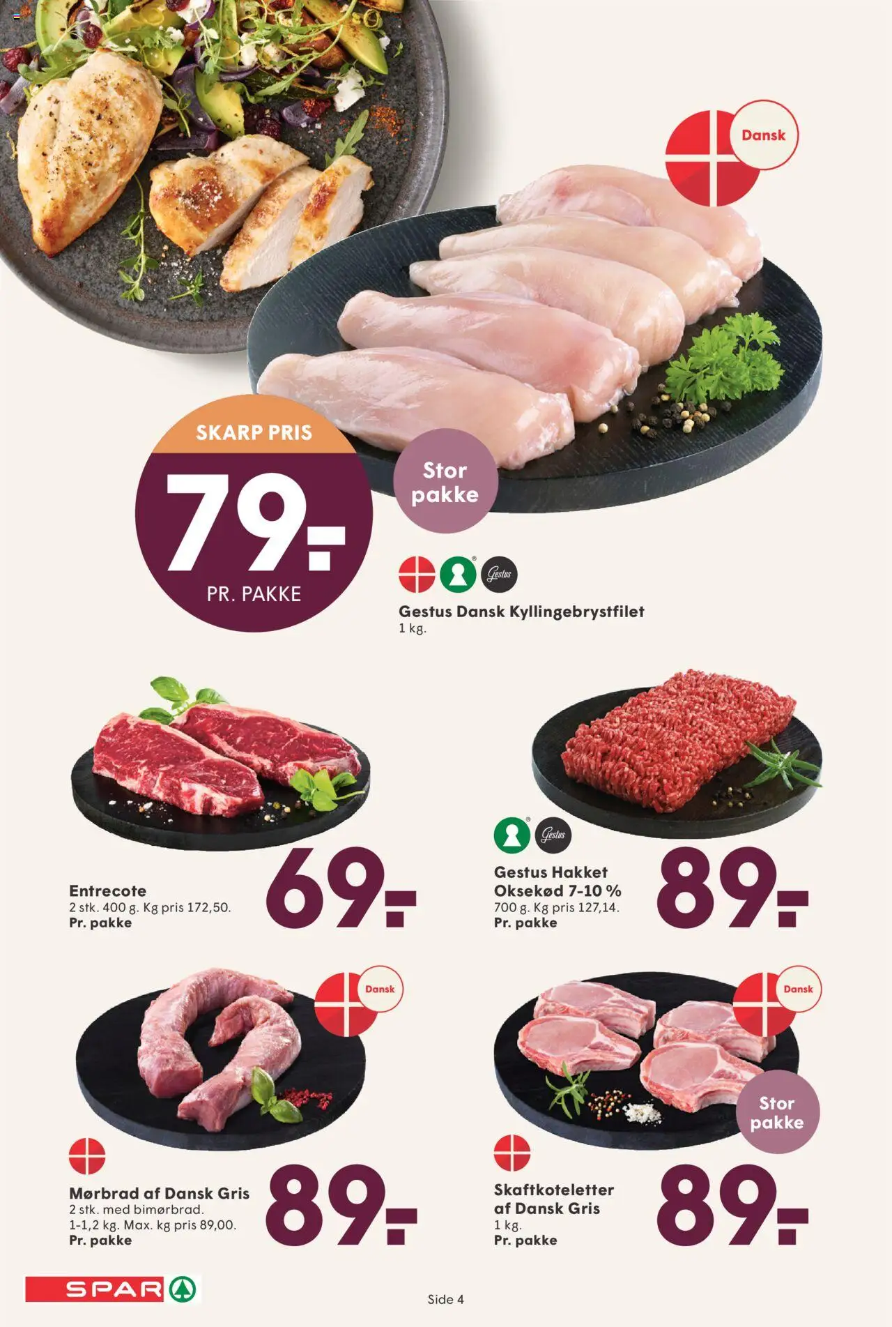 Spar tilbudsavis – gyldig fra 05.09.2025 | Side: 4 | Produkter: Oksekød, Entrecote