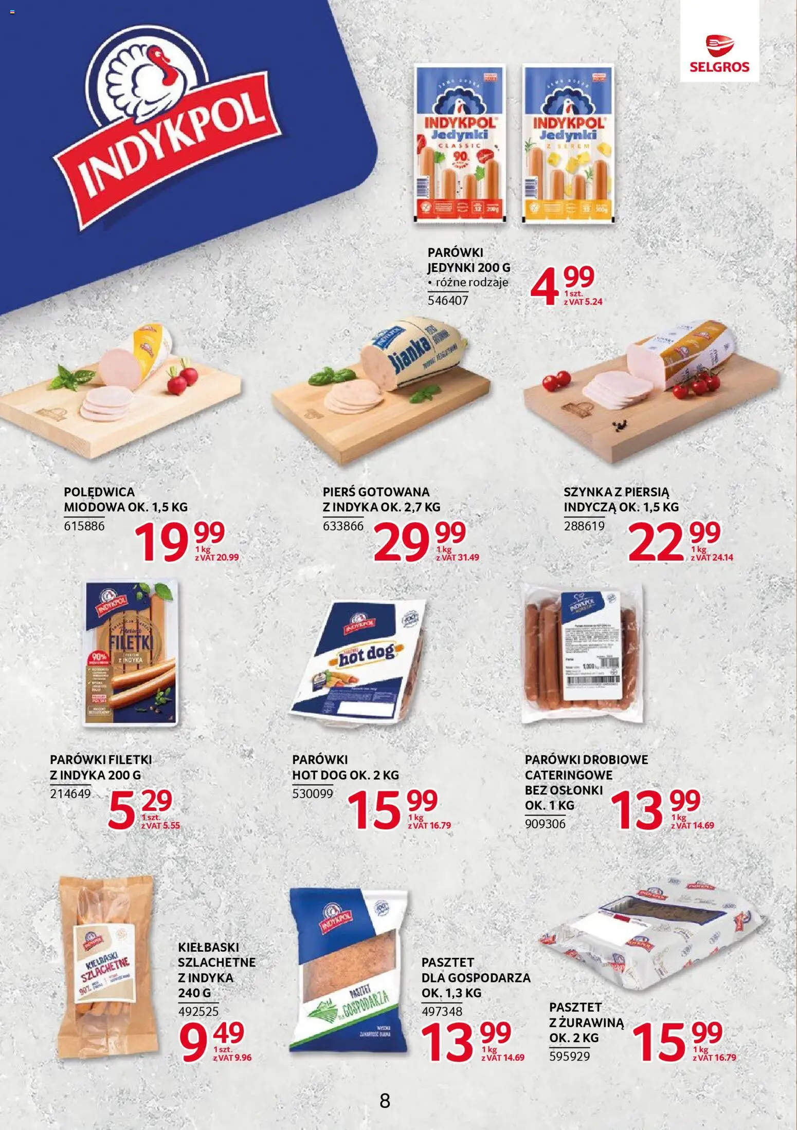 Selgros cash&carry Gazetka - Markowe produkty od 20.11.2025 | Strona: 8 | Produkty: Parówki, Kiełbaski, Szynka, Żurawina