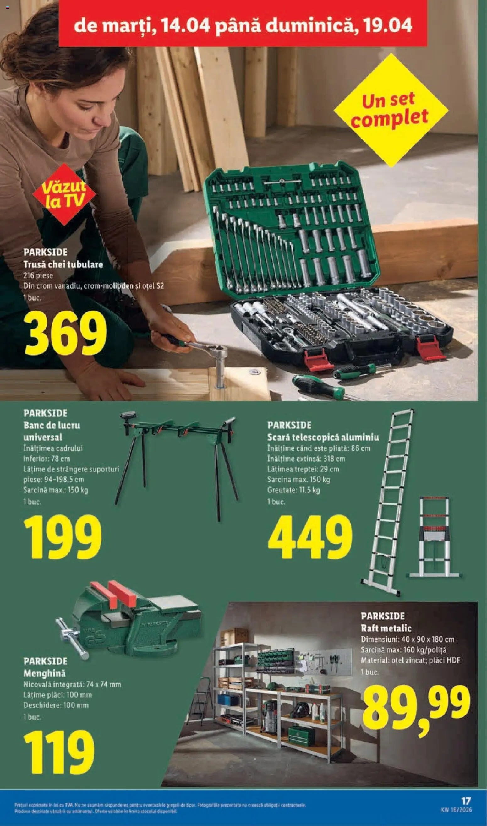Noul catalog Lidl – valabil de la 14.04.2026 | Pagină: 17 | Produse: Scară, Raft