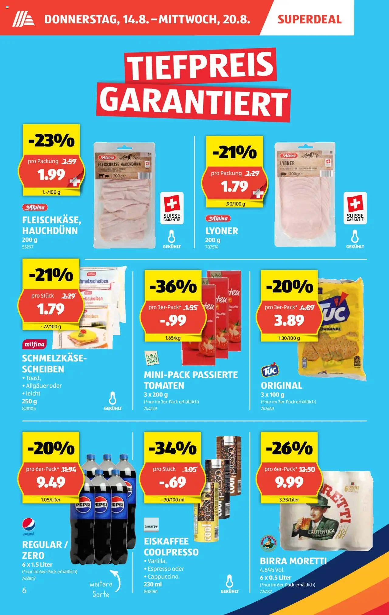 Aldi Aktionen ab 14.08.2025 | Seite: 6 | Produkte: Ridge, Tomaten