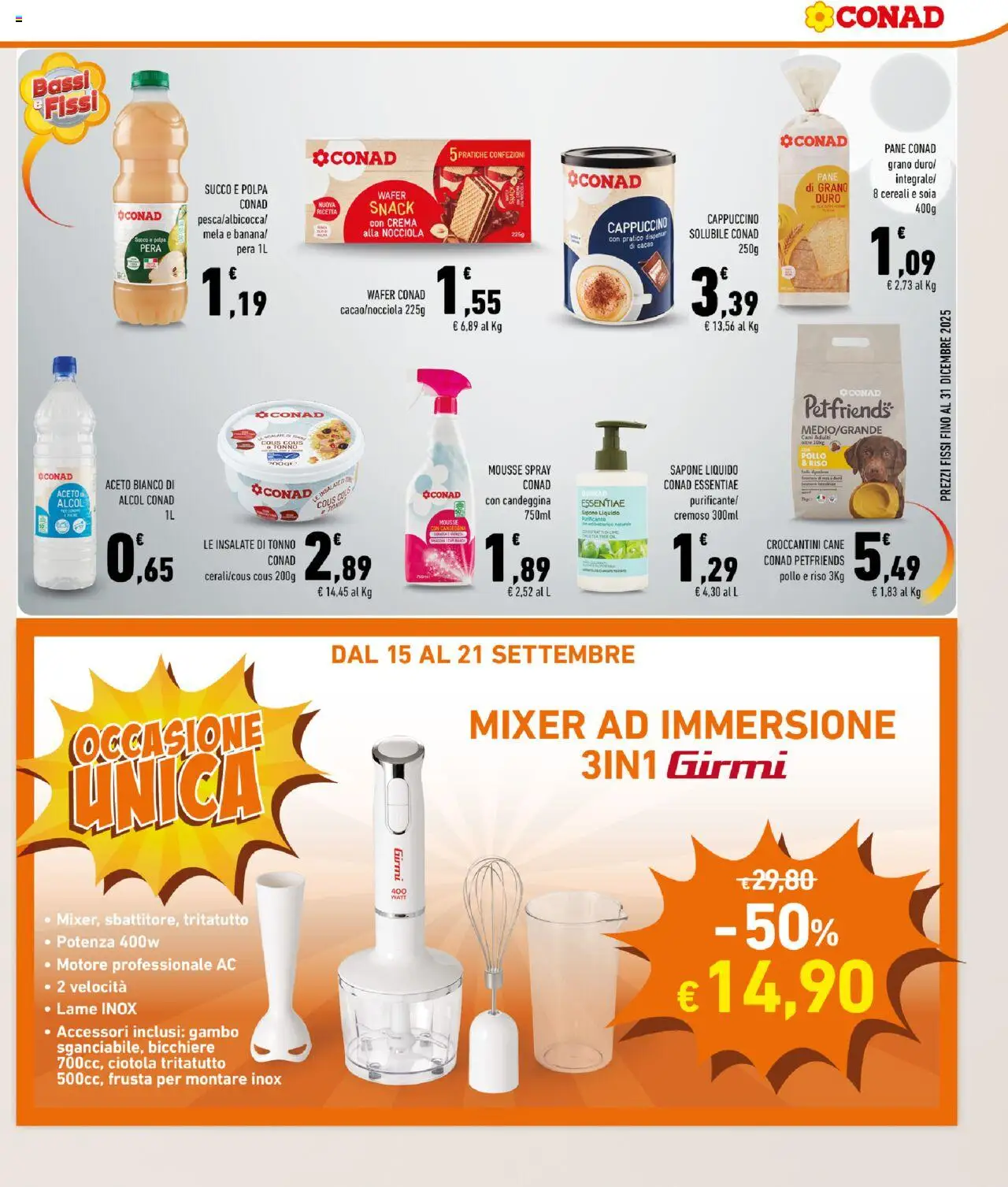 Volantino Conad del 17.09.2025 | Pagina: 5 | Prodotti: Riso, Cereali, Candeggina, Mixer