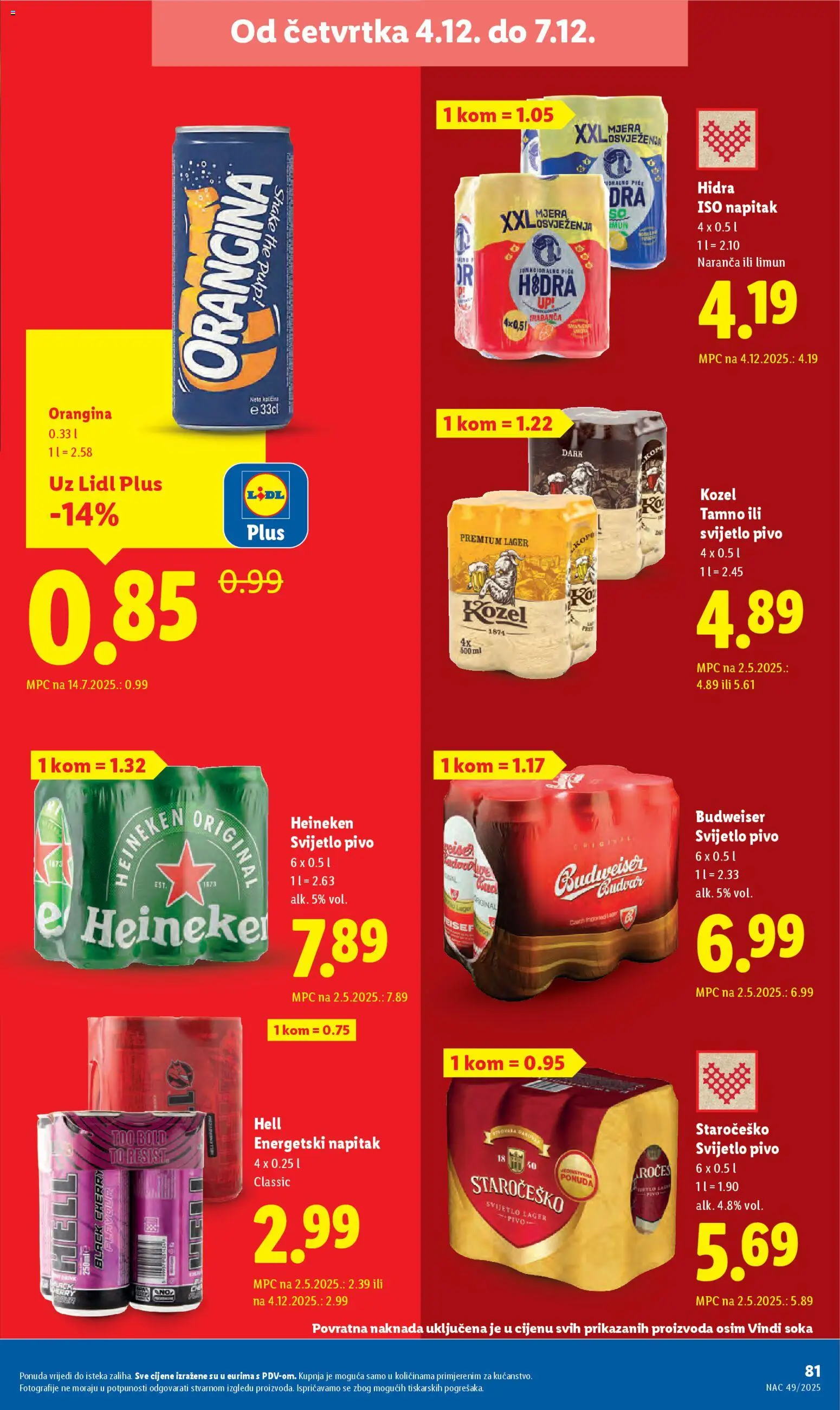 Lidl katalog | vrijedi od 01.12.2025 | Stranica: 81 | Proizvodi: Kozel, Pivo, Heineken, Limun