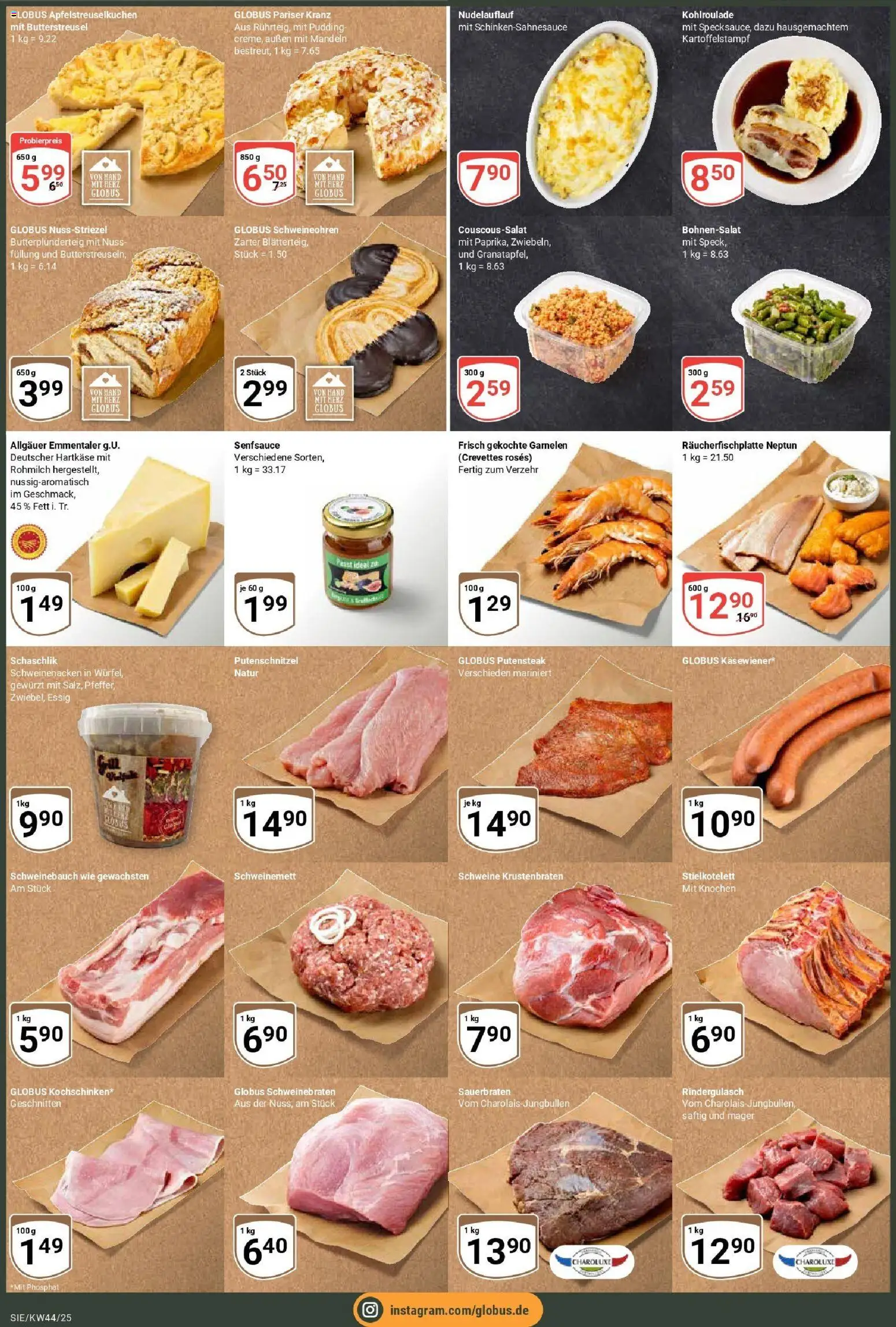 Globus prospekt Siegen	 – gültig ab 26.10.2025 | Seite: 2 | Produkte: Schweinenacken, Mandeln, Pudding, Putenschnitzel