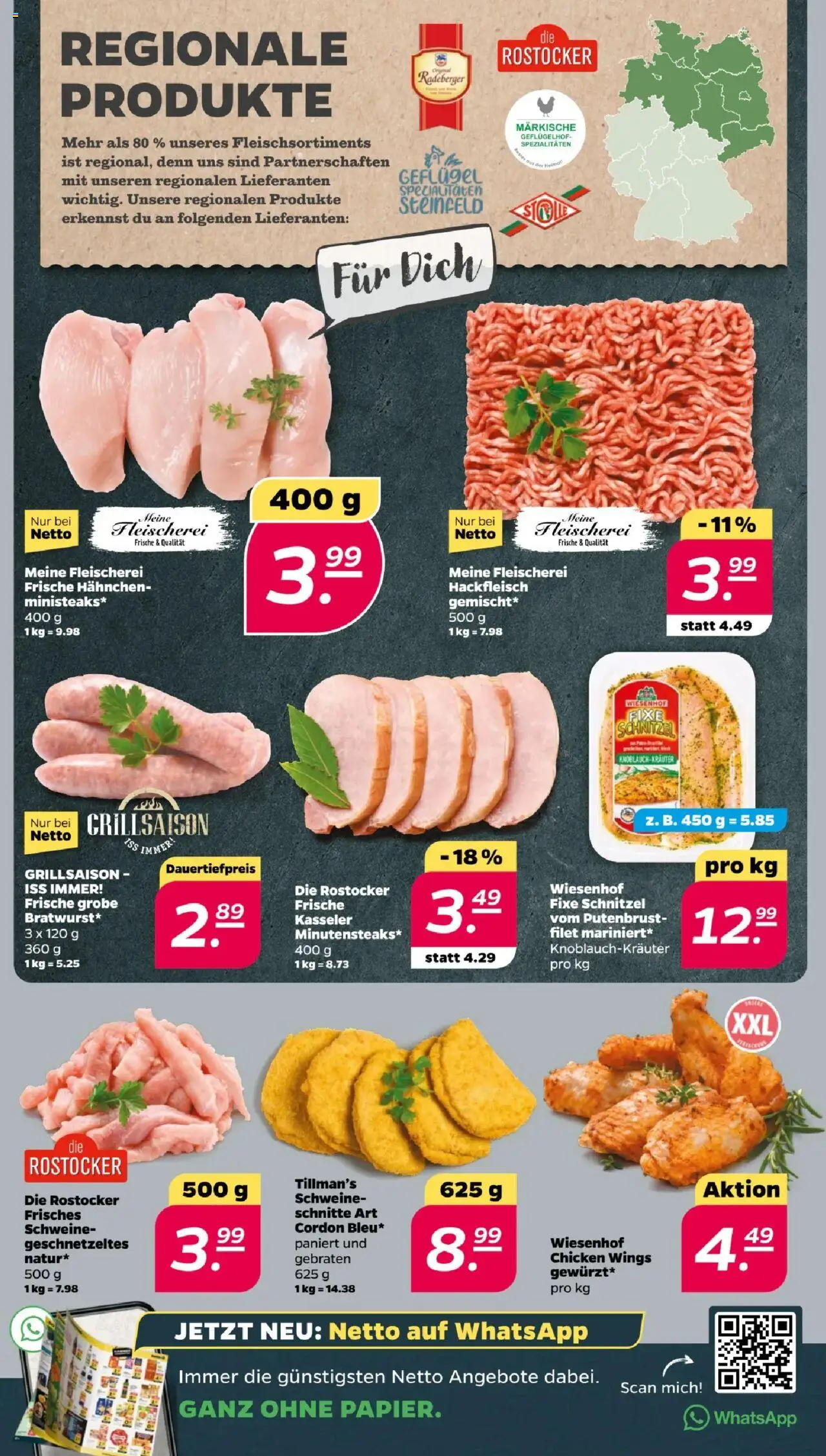 Netto Prospekt 	 - gültig ab dem 04.08.2025 | Seite: 4 | Produkte: Hahnchen, Schnitzel, Hackfleisch