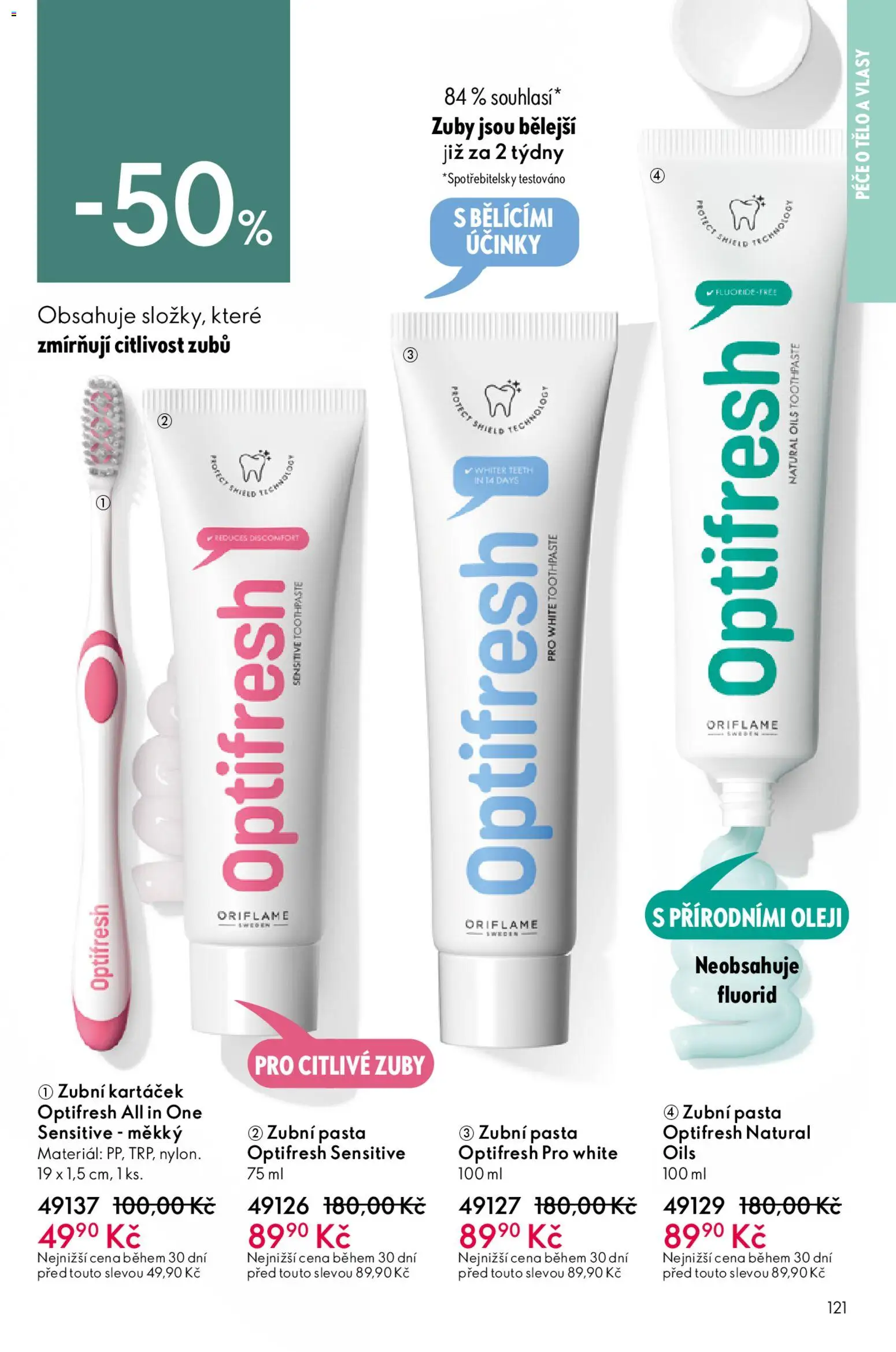 Oriflame katalog č. 06/2026 od 15.04.2026 | Strana: 121 | Produkty: Zubní pasta, Zubní kartáček