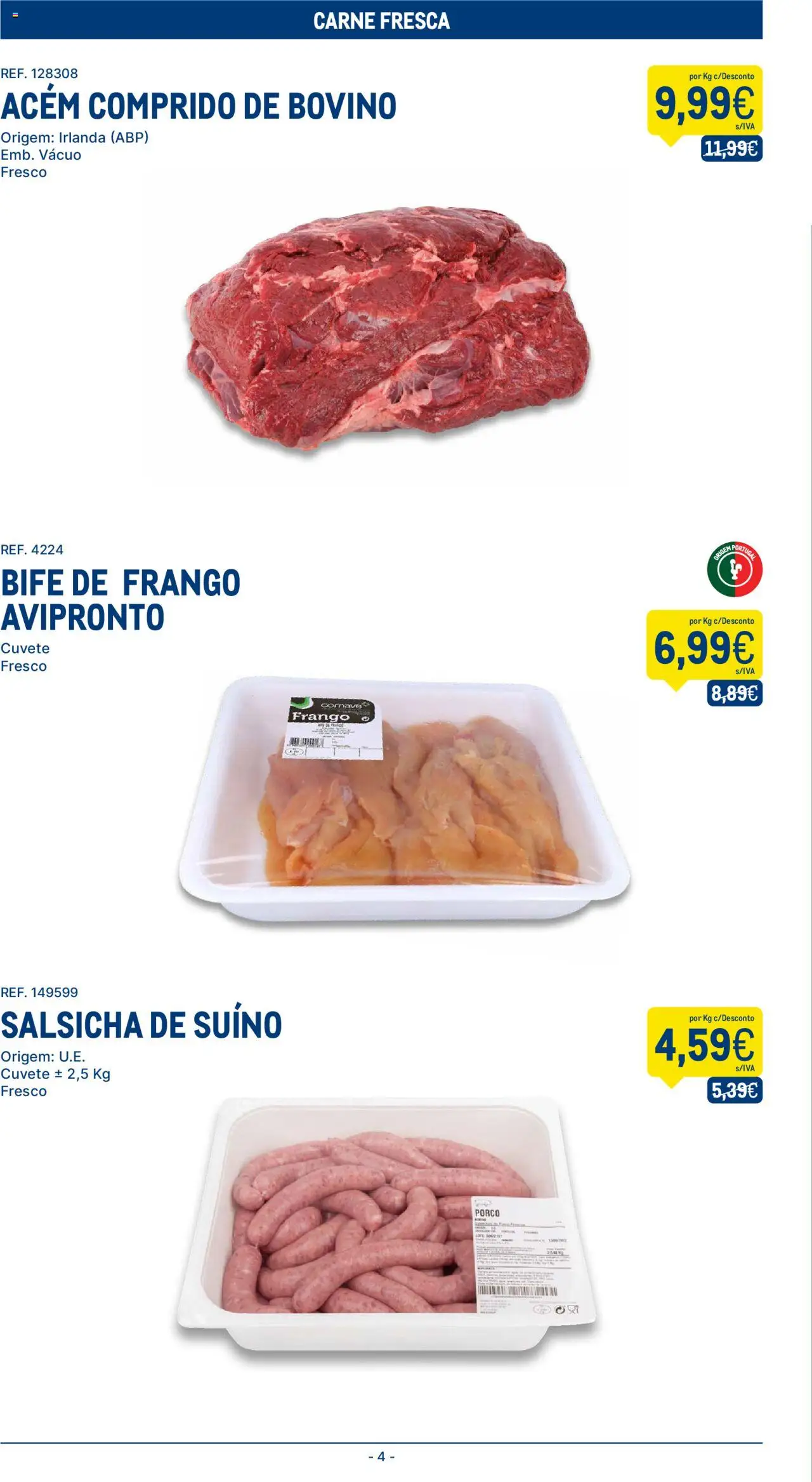 Makro folheto │ válido de 05.08.2025 | Página: 4 | Produtos: Frango, Salsicha, Carne