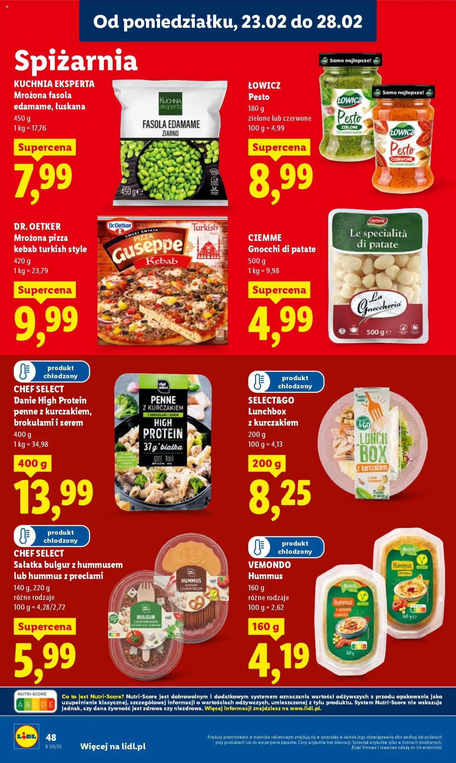 Lidl Gazetka od 23.02.2026 | Strona: 48 | Produkty: Kebab, Pesto, Hummus, Gnocchi