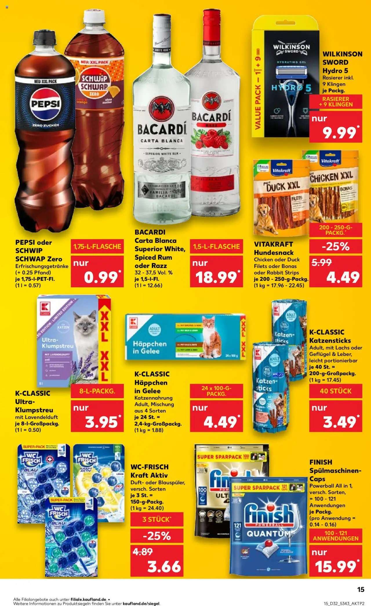Kaufland prospekt Speyer	 - gültig ab dem 07.08.2025 | Seite: 15 | Produkte: Rasierer, Rum, Duft, Schwip schwap