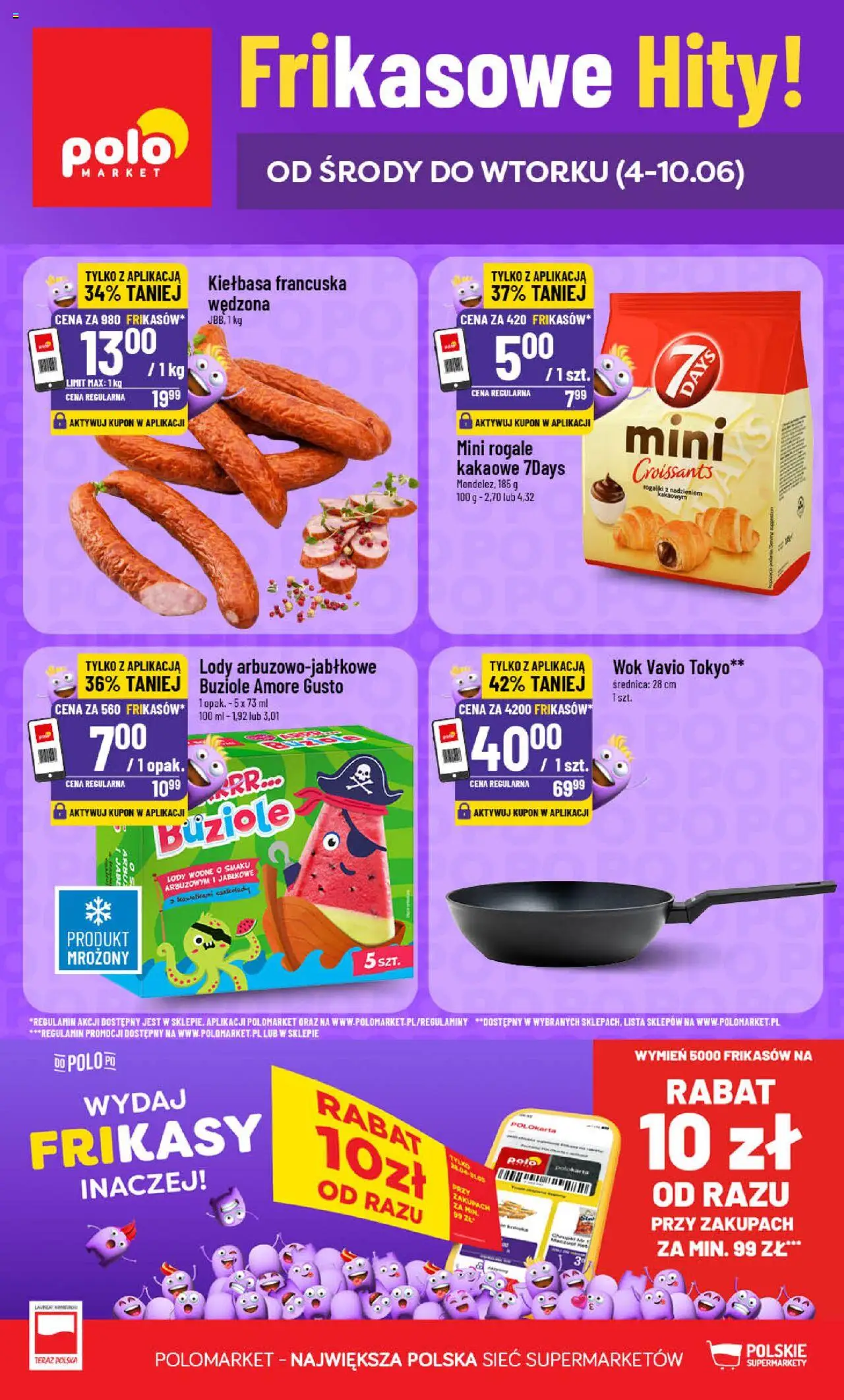 POLOmarket Gazetka - Frikasowe hity od 04.06.2025 | Strona: 1 | Produkty: Kiełbasa, Lody