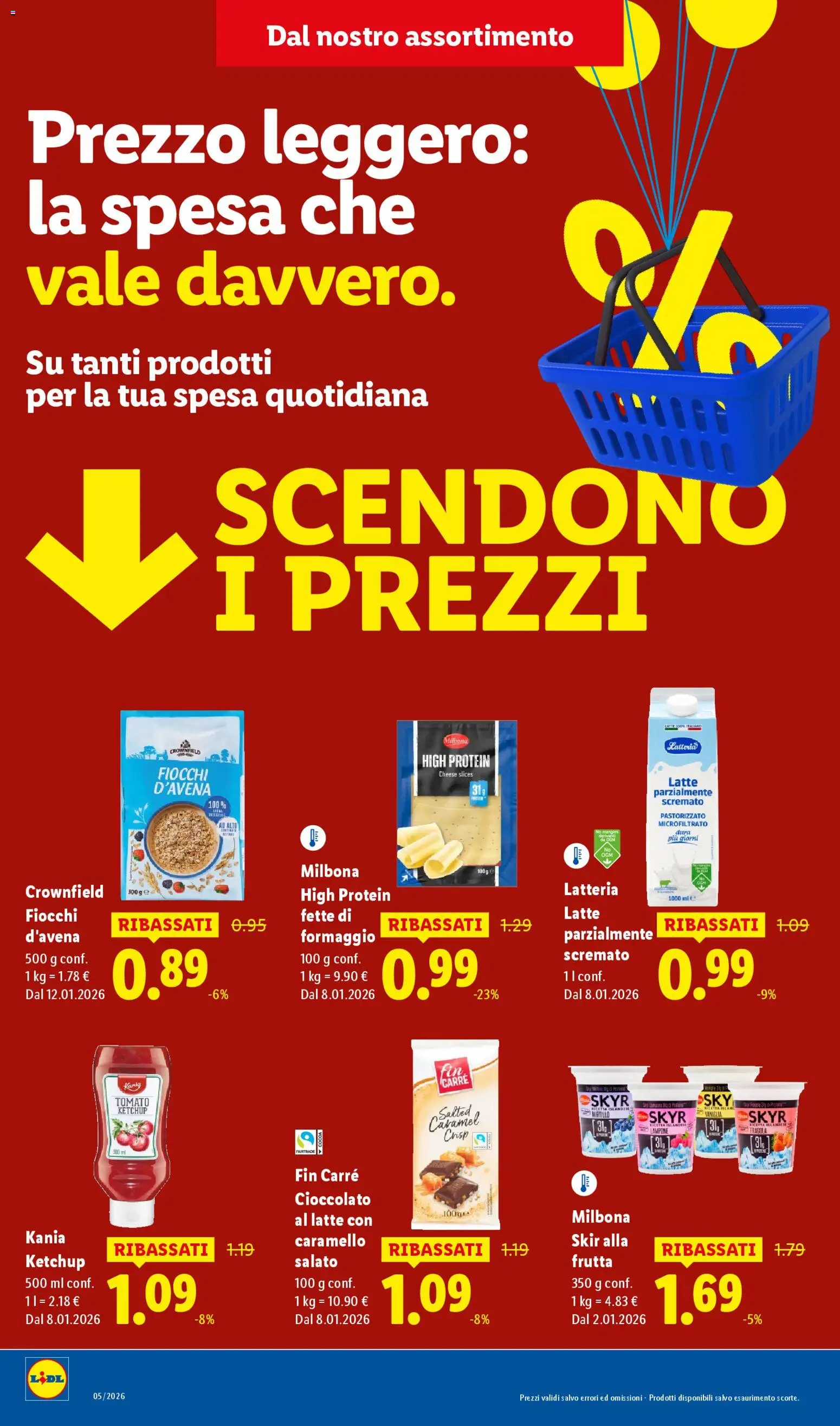 Volantino Lidl del 26.01.2026 | Pagina: 14 | Prodotti: Cioccolato, Fiocchi, Frutta, Latte parzialmente scremato
