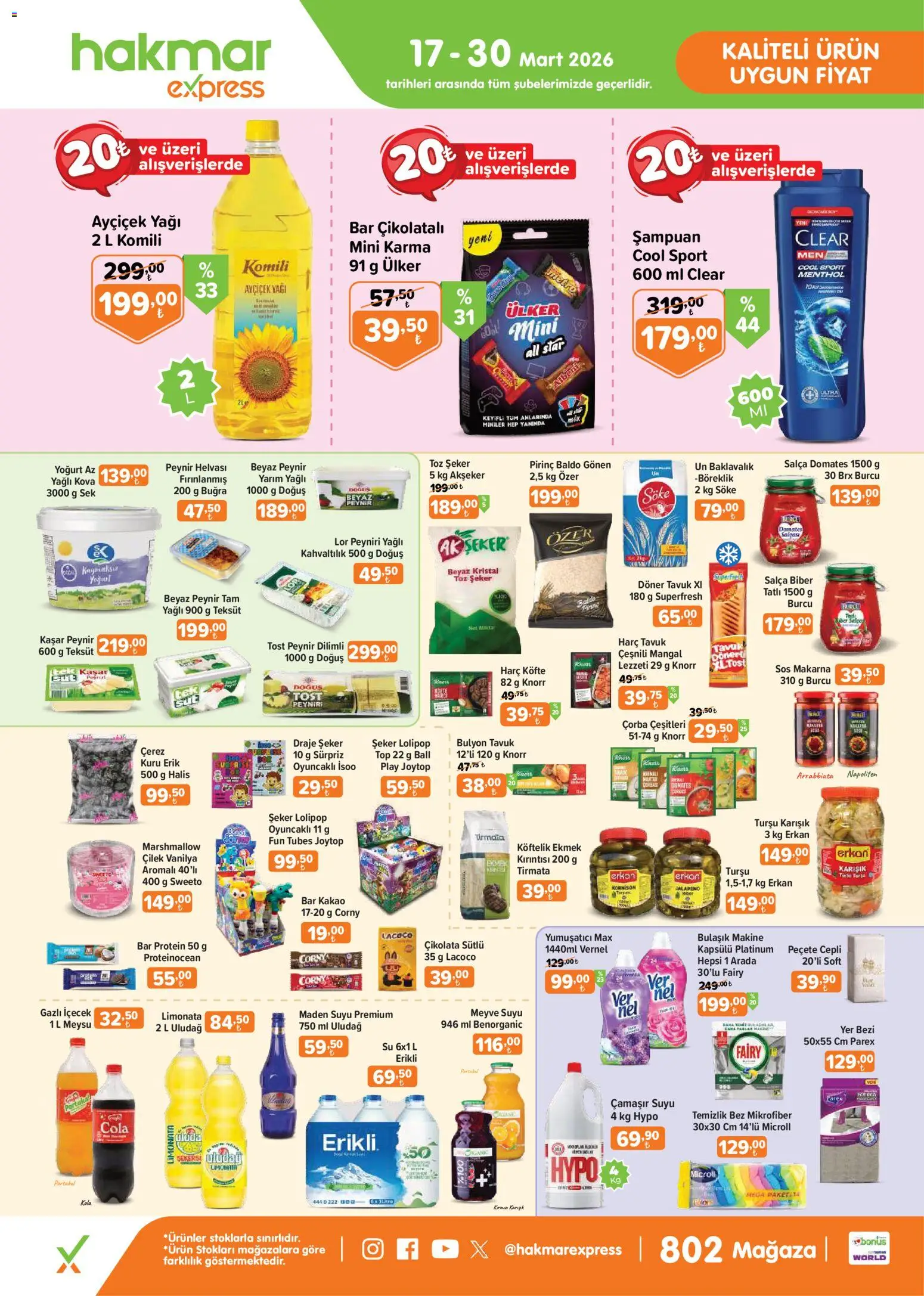 Hakmar Express - Salı Aktüel Ürünler - 17.03.2026 tarihinden itibaren geçerlidir | Sayfa: 1 | Ürünler: Şampuan, Sos, Biber, Şal