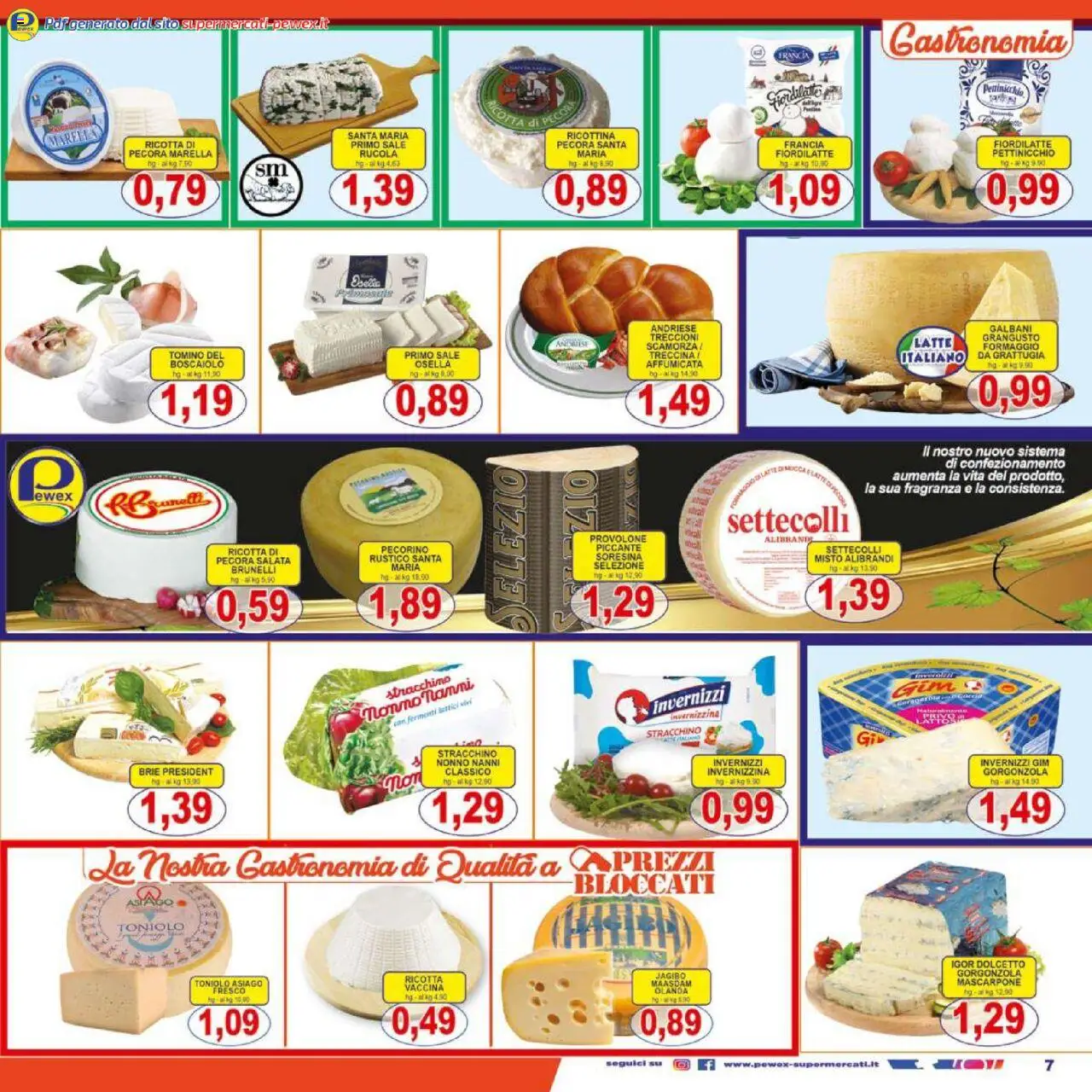 Volantino Pewex del 17.10.2025 | Pagina: 7 | Prodotti: Rucola, Latte, Pecorino, Tomino