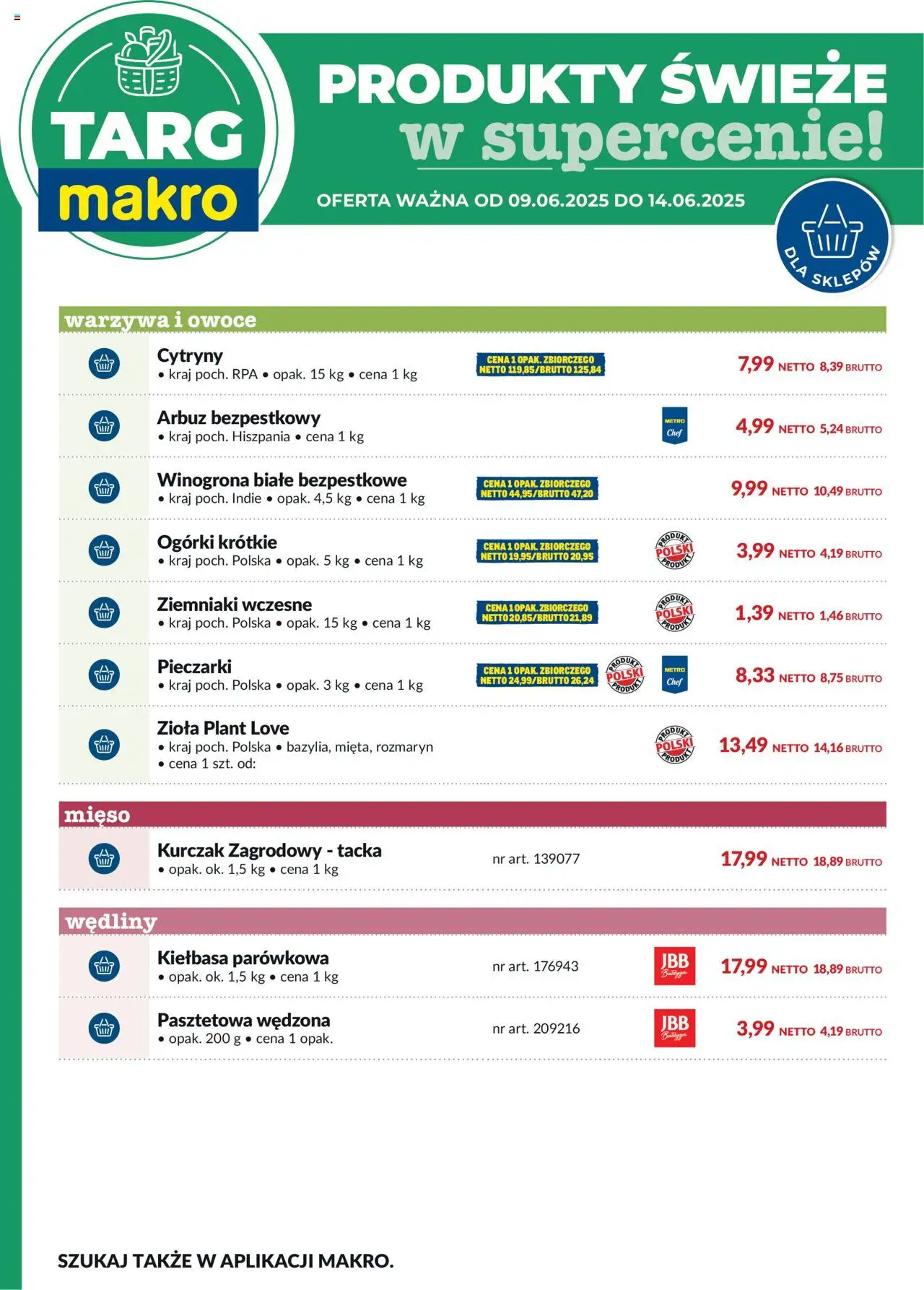 Makro Gazetka - Oferta świeża w super cenach od 09.06.2025 | Strona: 7 | Produkty: Arbuz, Ogórki, Warzywa, Owoce