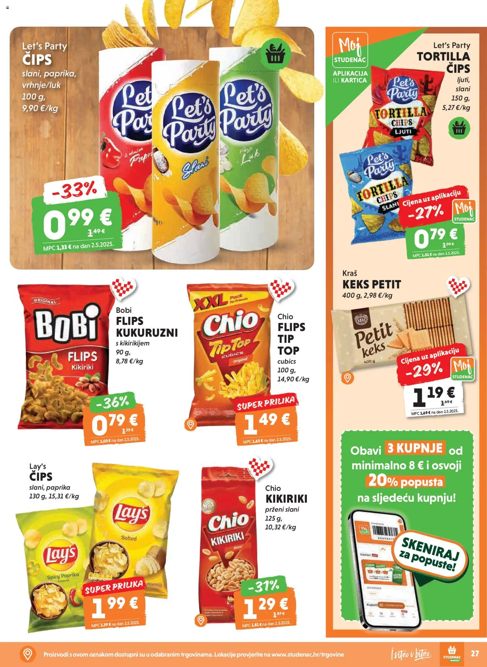 Studenac katalog | vrijedi od 29.04.2026 | Stranica: 27 | Proizvodi: Flips, Paprika, Čips, Kikiriki