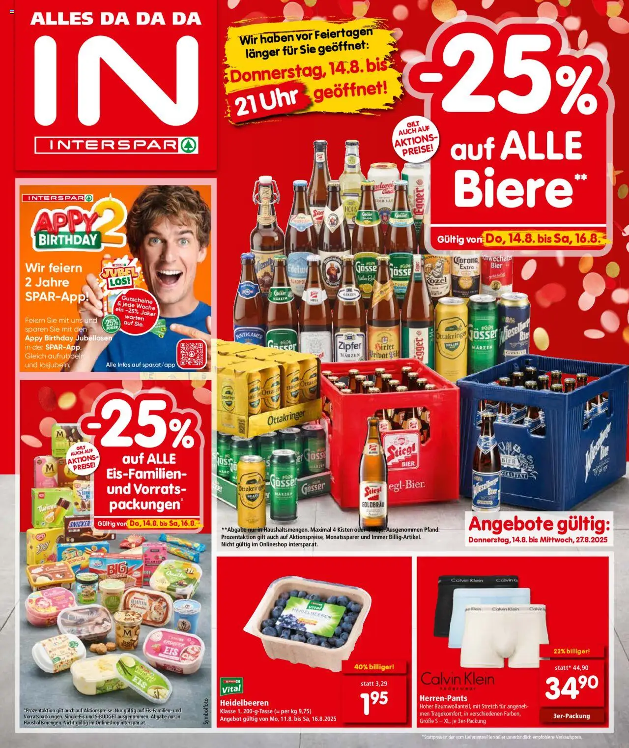 Interspar Flugblatt - Wien gültig ab 14.08.2025 | Seite: 1 | Produkte: Uhr, Bier