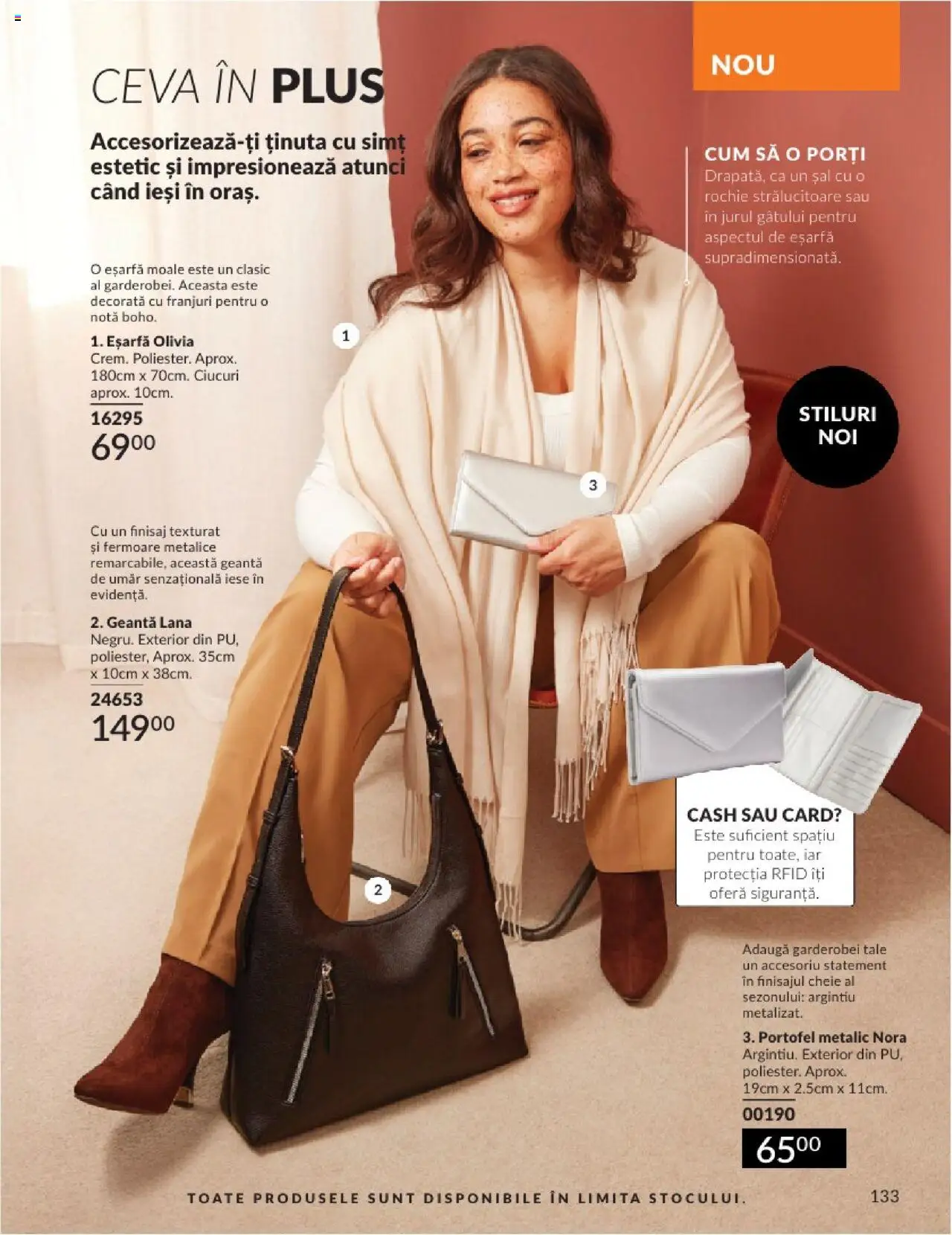 Catalog Avon - 08 2025 – valabil de la 01.08.2025 | Pagină: 133 | Produse: Portofel, Eșarfă, Rochie, Geantă