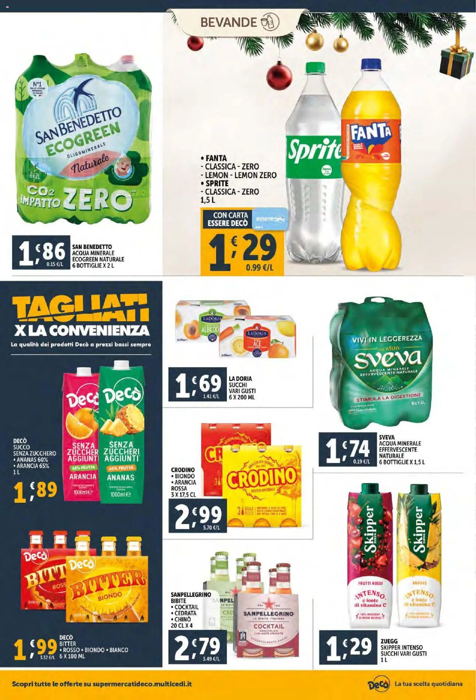 Volantino Decò del 06.12.2025 | Pagina: 22 | Prodotti: Acqua, Ananas, Fanta, Cedrata