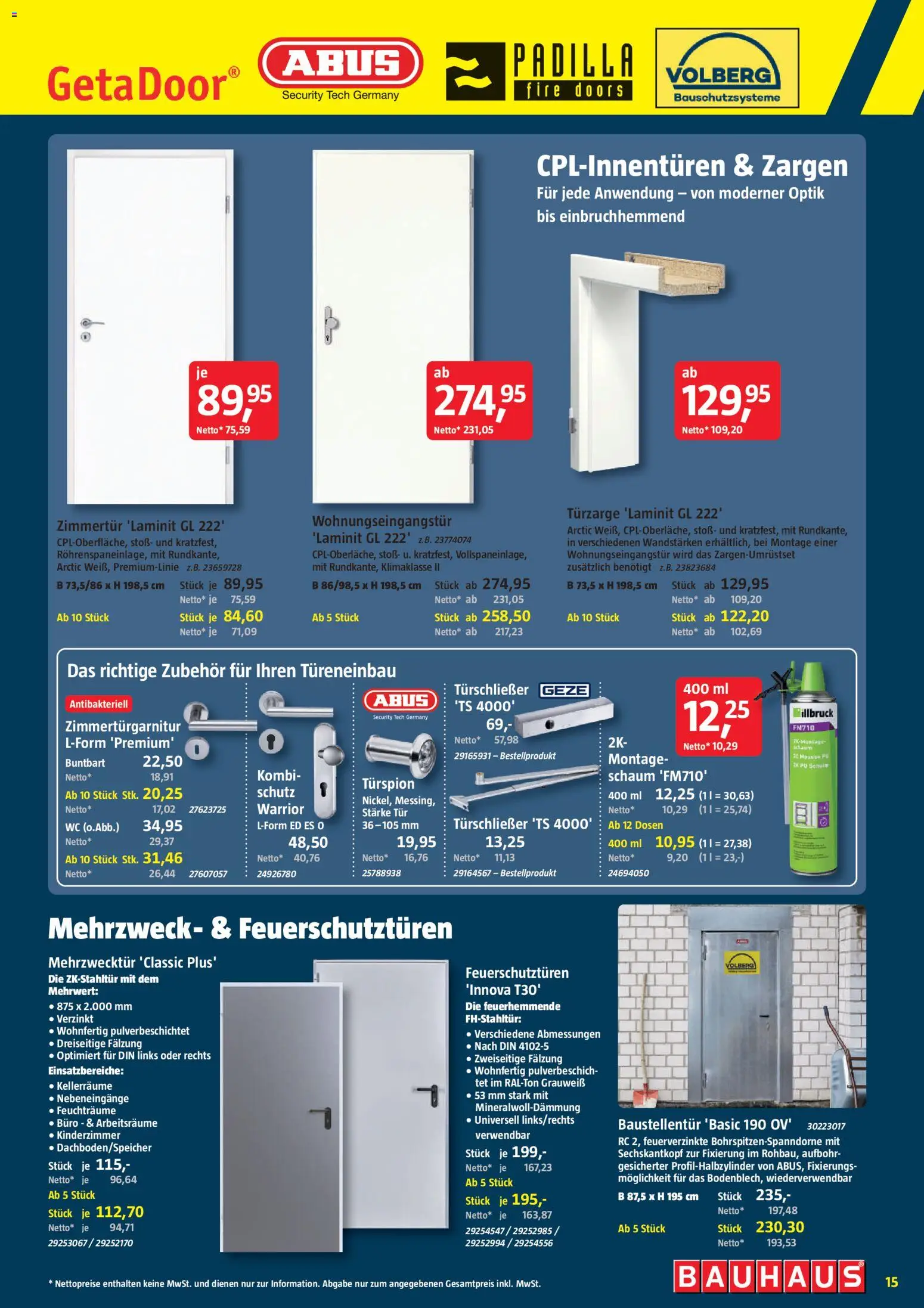 Bauhaus Prospekt 	 – gültig ab 11.04.2026 | Seite: 15 | Produkte: Tür