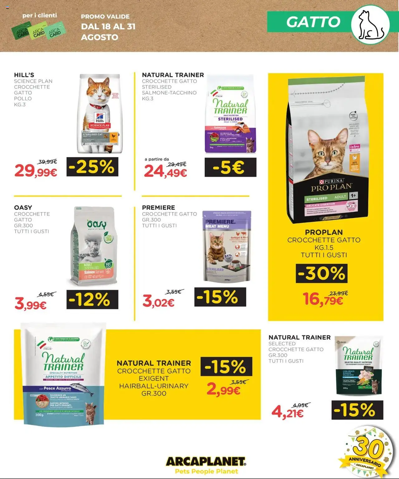 Volantino Arcaplanet del 18.08.2025 | Pagina: 9 | Prodotti: Pollo, Salmone, Pesce, Crocchette