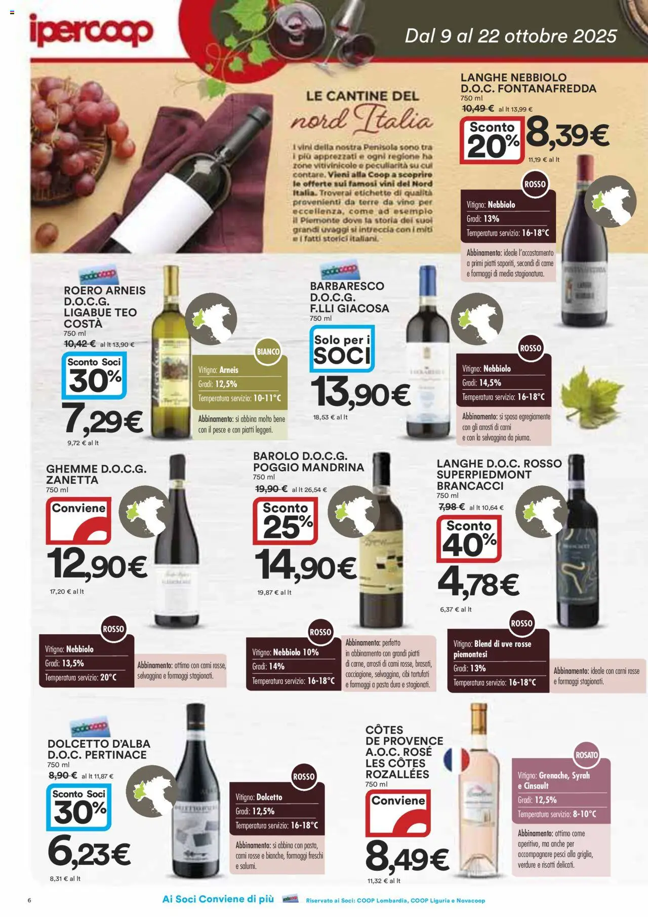 Volantino Ipercoop del 09.10.2025 | Pagina: 6 | Prodotti: Pesce, Il pesce, Verdure, Pasta