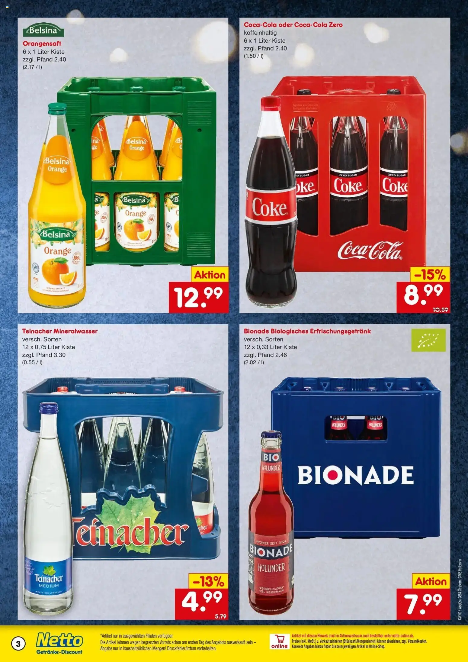 Netto Marken-Discount prospekt Ötisheim	 – gültig ab 22.12.2025 | Seite: 3 | Produkte: Bionade, Orangensaft, Mineralwasser