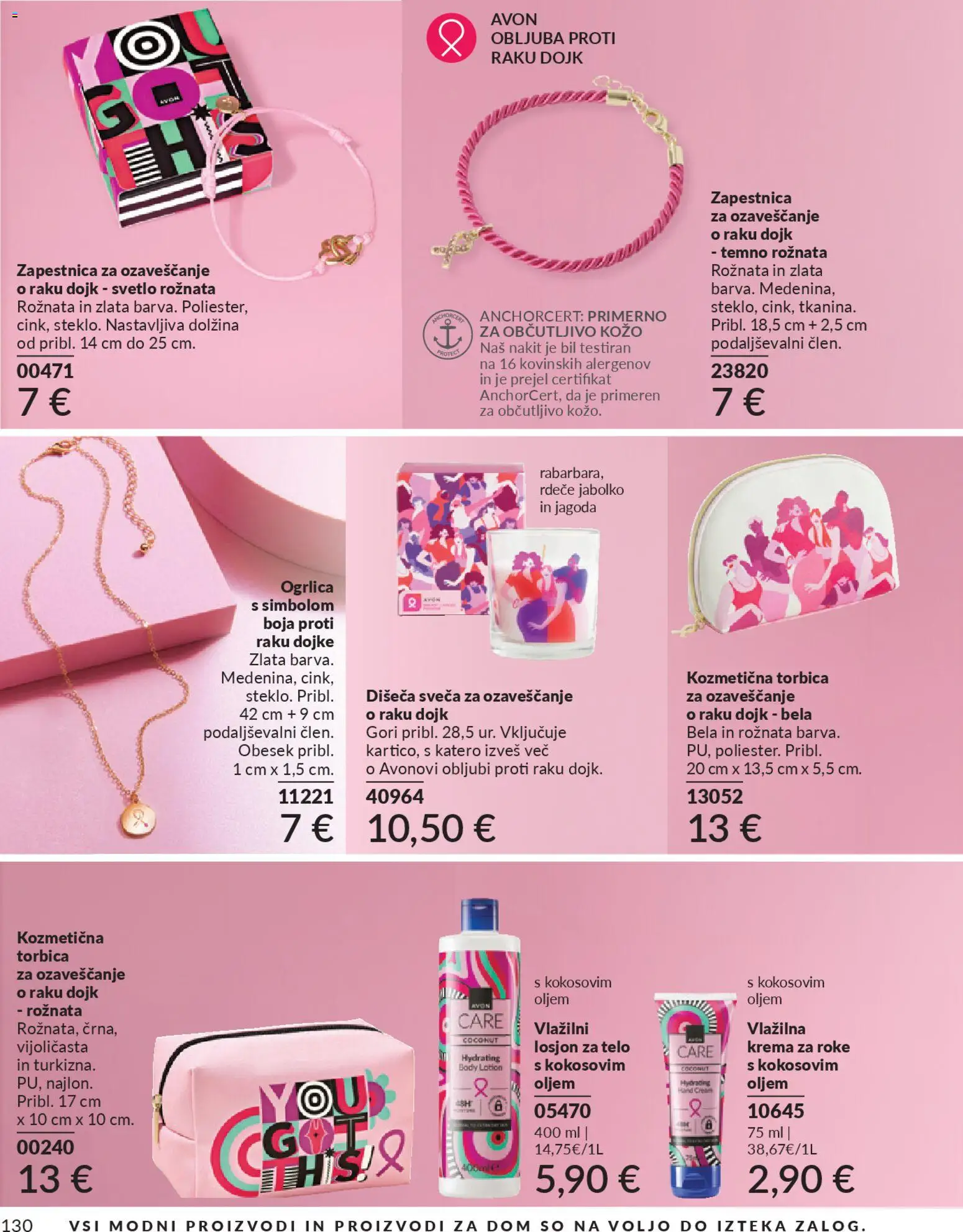 Novi Avon katalog ponudbe – veljaven od 29.12.2025 | Stran: 130 | Izdelki: Zapestnica, Sveča, Krema za roke, Torbica