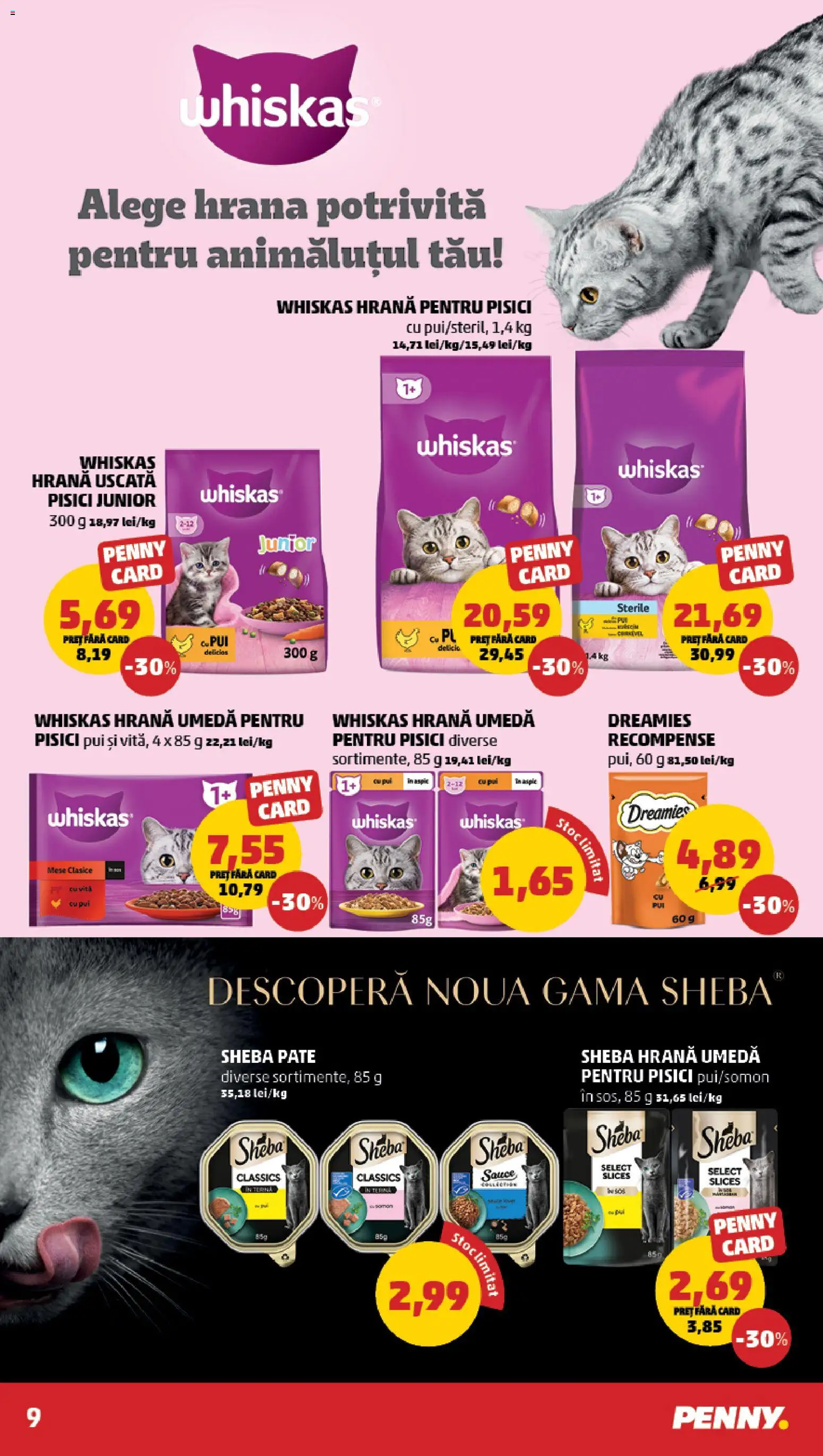 Noul catalog PENNY – valabil de la 19.11.2025 | Pagină: 9 | Produse: Hrană pentru pisici, Hacıyatmaz Kedi Oyuncağı, Pate
