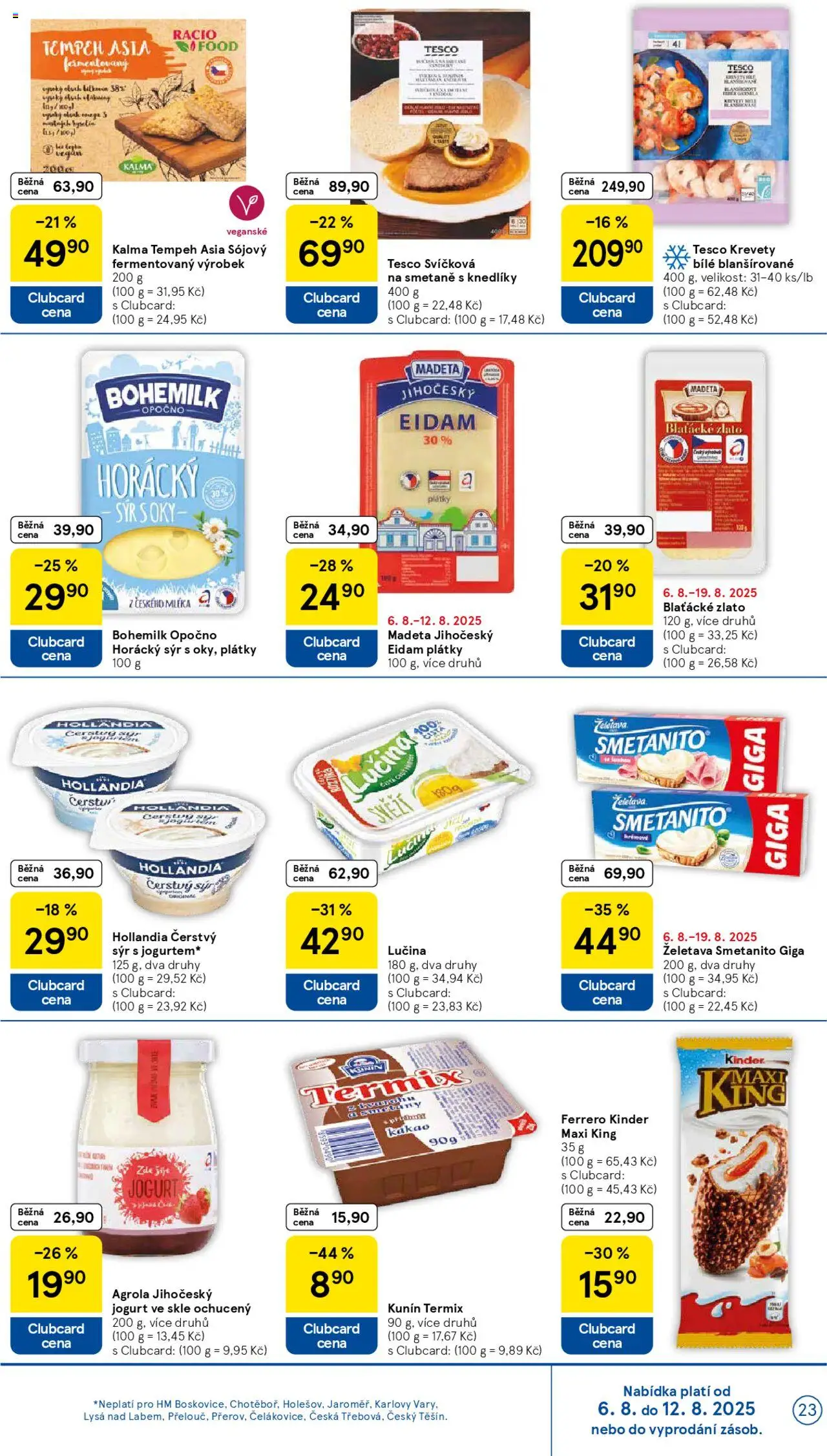 Tesco leták - Hypermarket od 06.08.2025 | Strana: 23 | Produkty: Lučina, Termix, Hollandia, Čerstvý sýr