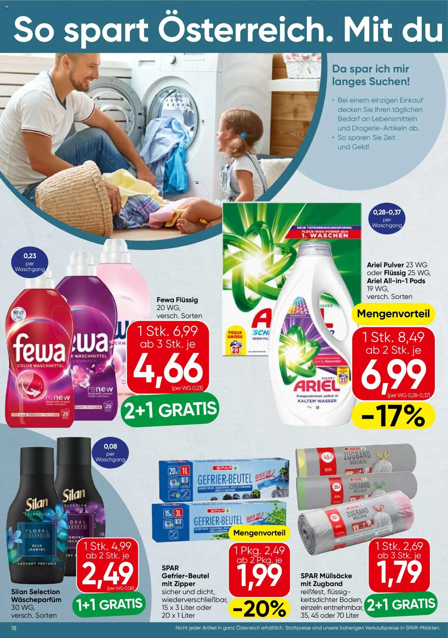Spar Flugblatt - Salzburg gültig ab 12.02.2026 | Seite: 18 | Produkte: Wasser, Waschmittel