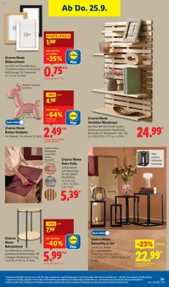 Lidl Prospekt 	 – gültig ab 22.09.2025 | Seite: 39 | Produkte: Beistelltisch, Wandregal, Bilderrahmen