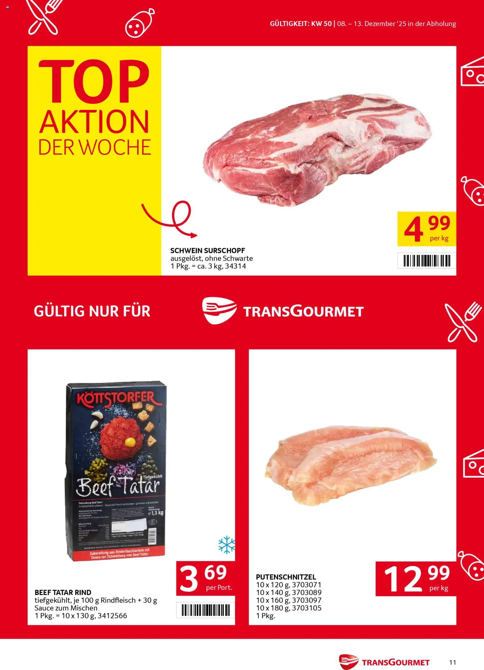 Transgourmet Flugblatt gültig ab 08.12.2025 | Seite: 11 | Produkte: Rindfleisch