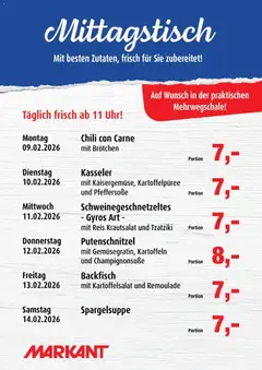 Markant  Mittagstisch ab 09.02.2026 gültig