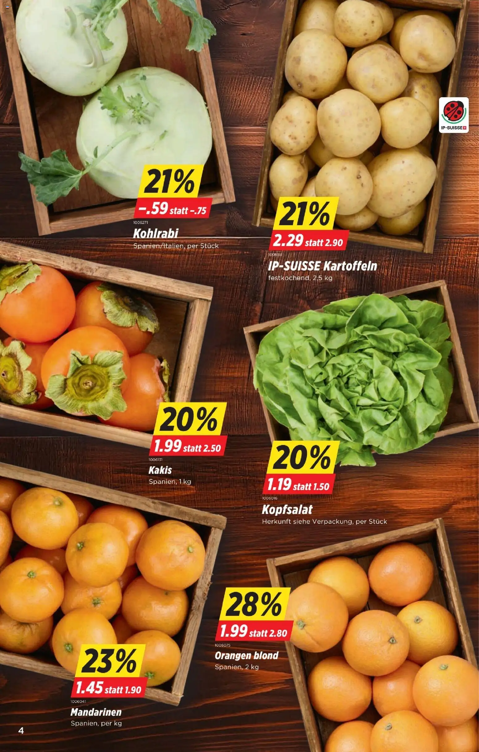 Denner Aktionen – gültig ab 30.12.2025 | Seite: 4 | Produkte: Orangen, Kartoffeln, Mandarinen