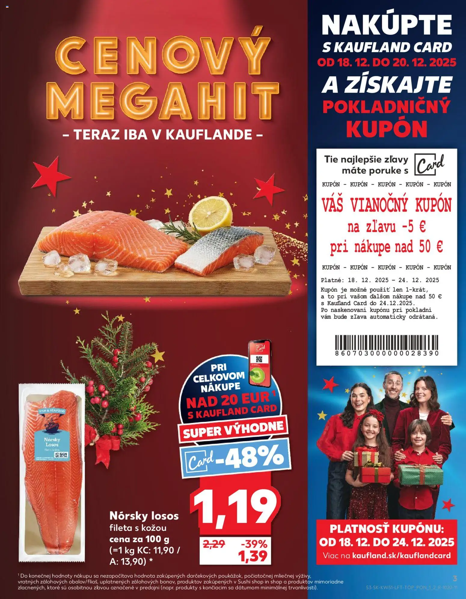 Kaufland SK akciós ujság - amely érvényes a következő dátumtól: 18.12.2025 | Oldal: 3 | Termékek: Sushi