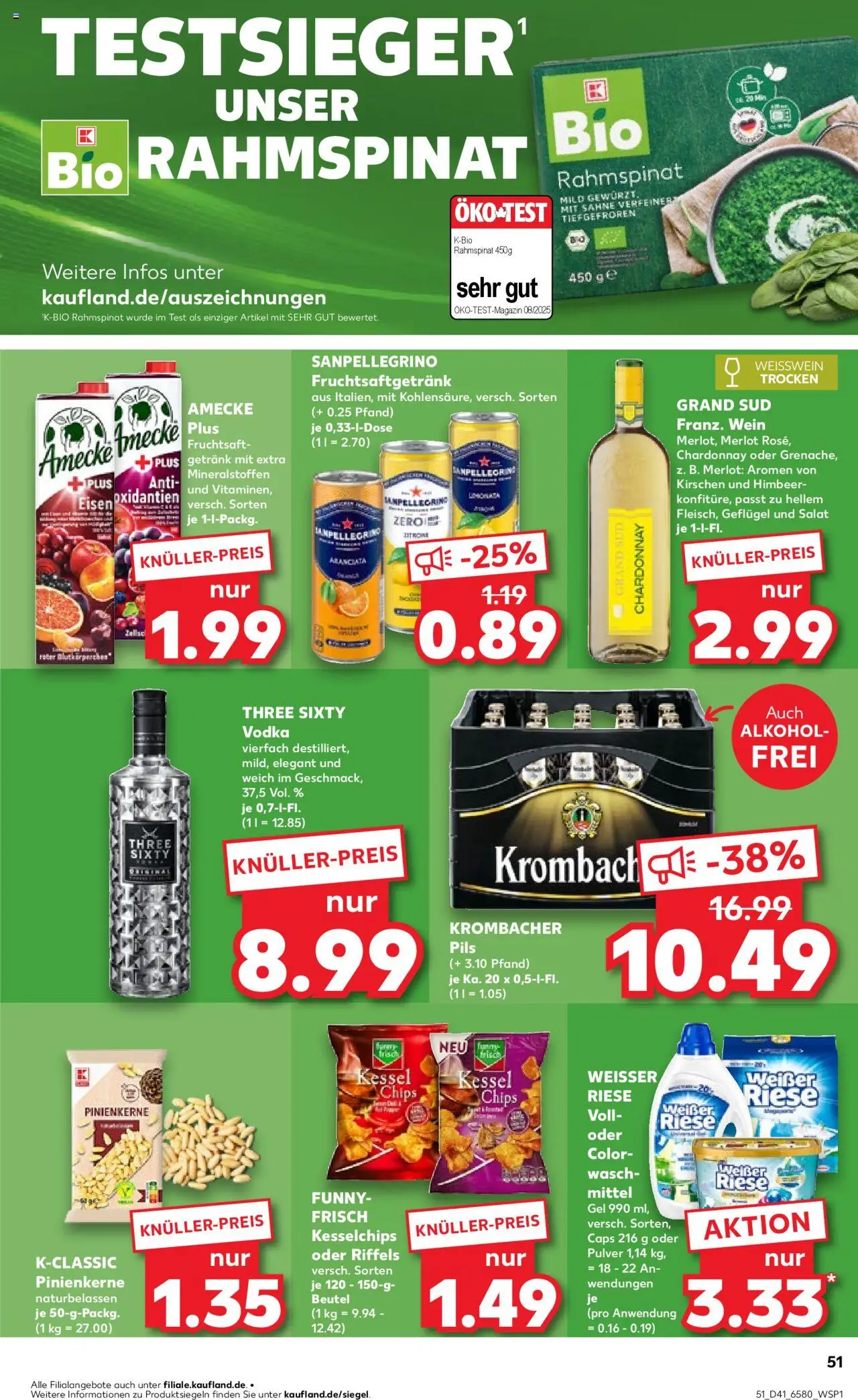 Kaufland prospekt Kiel	 – gültig ab 09.10.2025 | Seite: 51 | Produkte: Weißwein, Pils, Kirschen, Salat