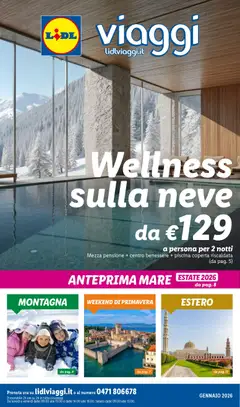 Anteprima del volantino Lidl Viaggi Wellness catalogo valido a partire dal 01.01.2026