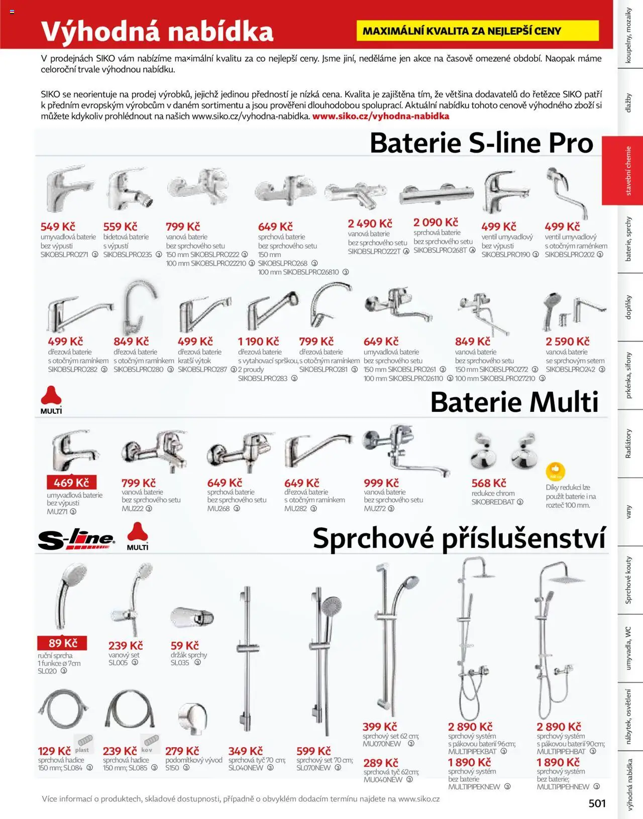 Siko koupelny katalog Koupelny 2025/2026 od 14.10.2025 | Strana: 254 | Produkty: Sprchová hadice, Hadice, Dřezová baterie, Baterie