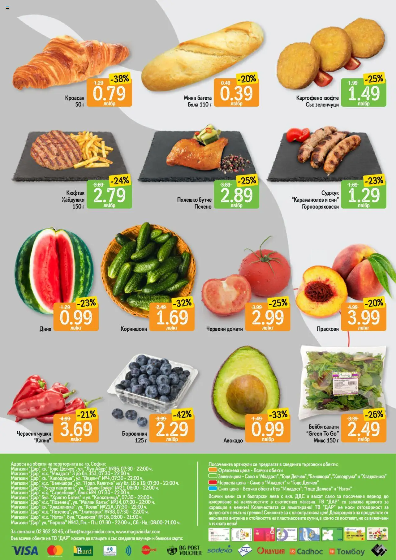  | Страница: 12 | Продукти: Диня, Кроасан, Праскови, Корнишони
