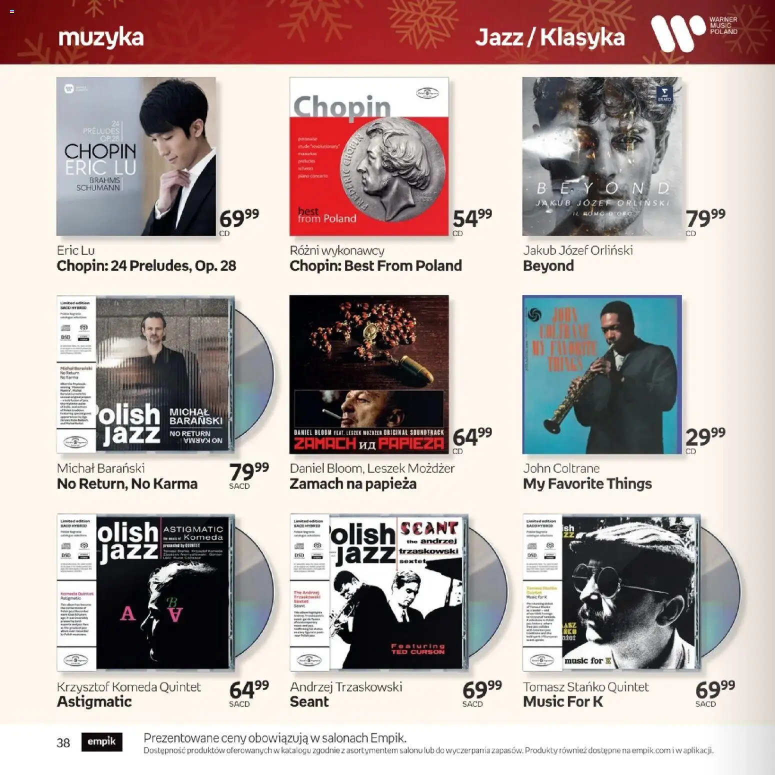 Empik promocje - Xmas Muzyka od 26.11.2025 | Strona: 38 | Produkty: Karta