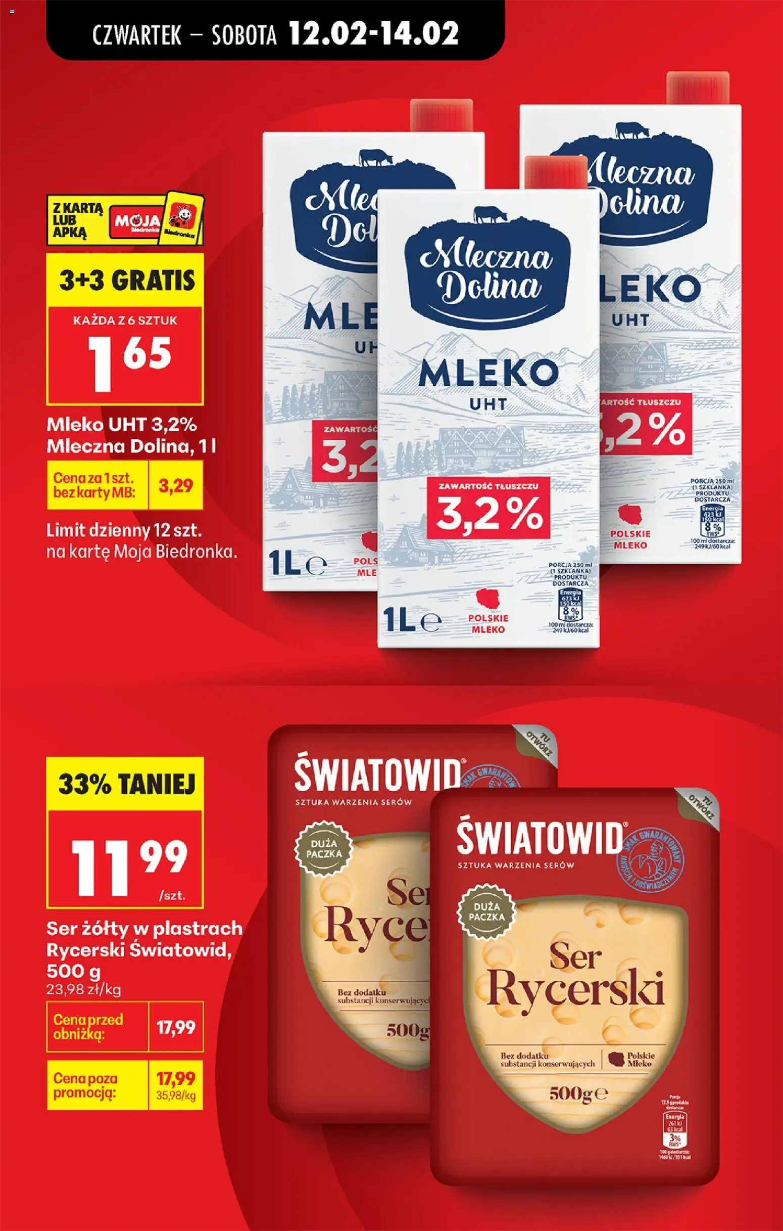 Biedronka gazetka - Oferta w tym tygodniu od 12.02.2026 | Strona: 23 | Produkty: Szklanka, Karta, Mleko, Ser
