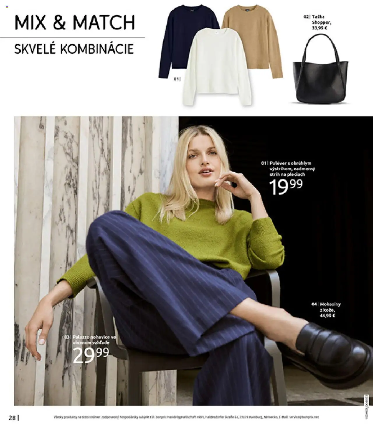 Nové Bonprix akcie – leták je platný od 14.10.2025 | Strana: 30 | Produkty: Nohavice, Mokasíny