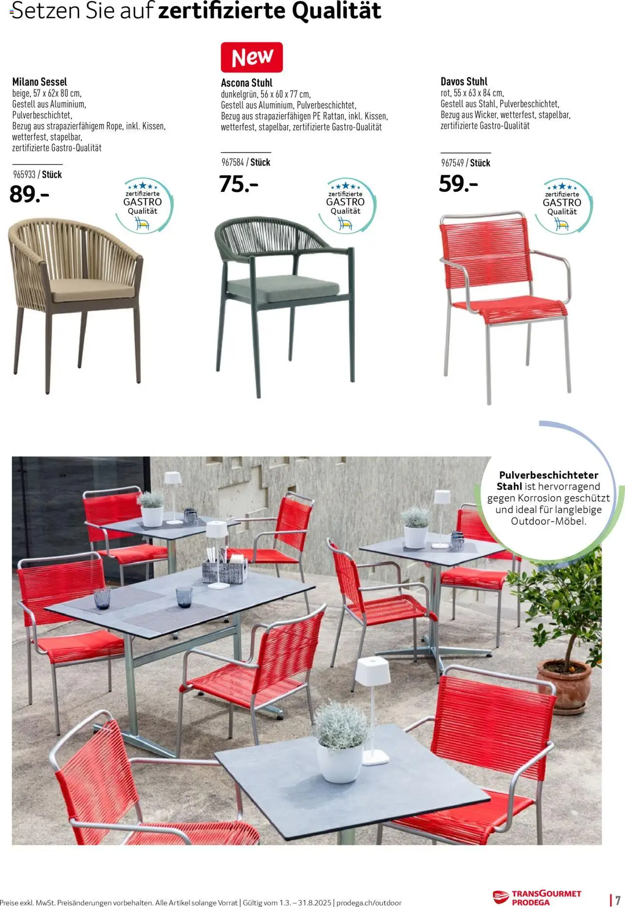 Prodega Aktionen Outdoor-Ausstattung ab 01.03.2025 | Seite: 7 | Produkte: Sessel, Stuhl