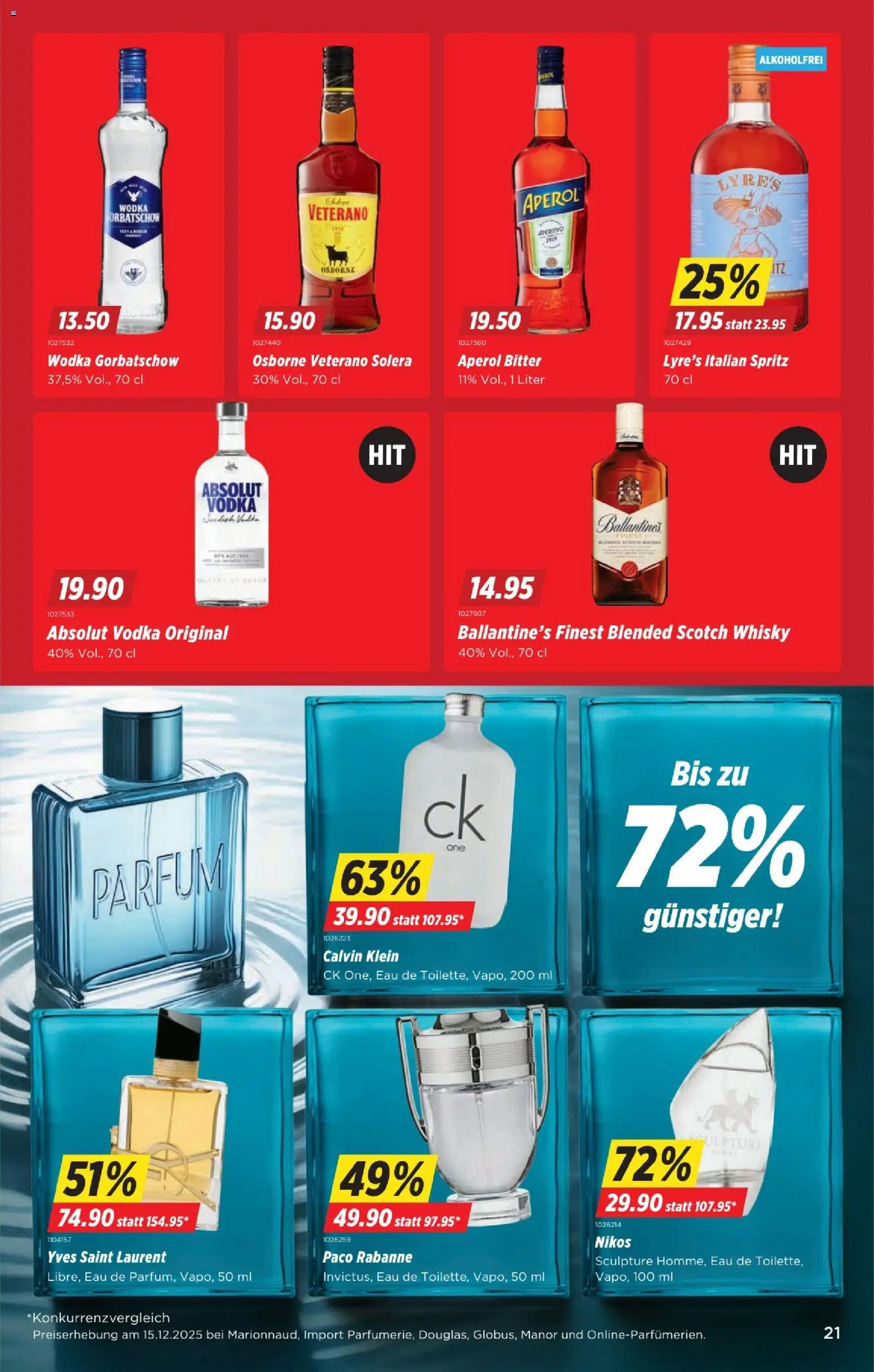 Denner Aktionen – gültig ab 05.02.2026 | Seite: 21 | Produkte: Eau de Parfum, Parfüm, Eau de toilette, Wodka