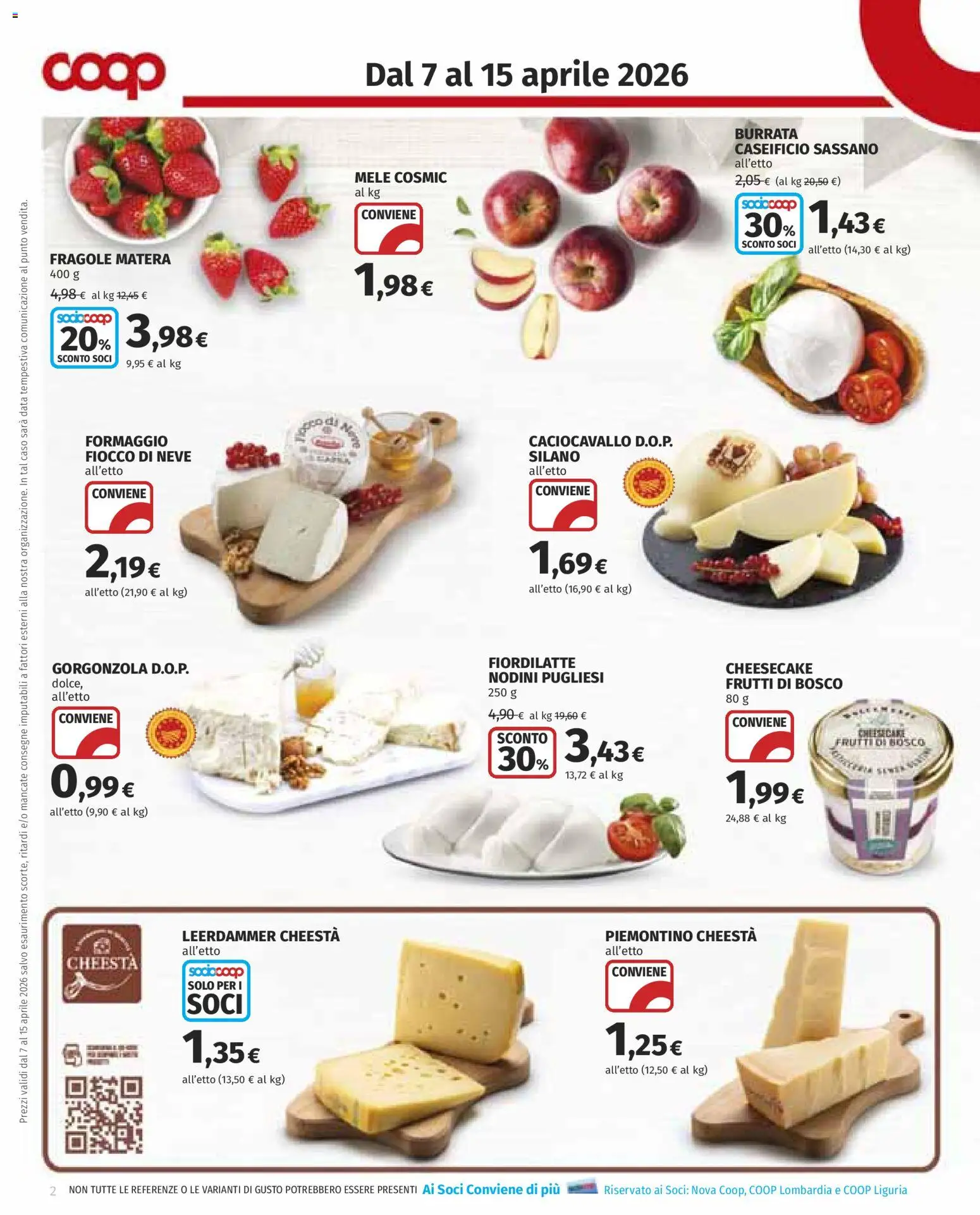 Volantino COOP del 07.04.2026 | Pagina: 2 | Prodotti: Fragole, Formaggio, Data, Gorgonzola