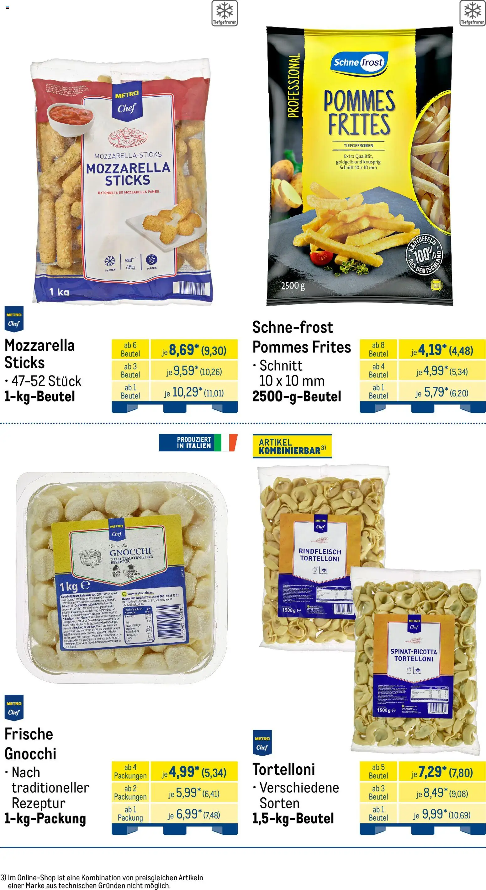 Metro Monats-Menü – gültig ab 01.05.2026 | Seite: 25 | Produkte: Mozzarella, Tür, Pommes frites, Rindfleisch