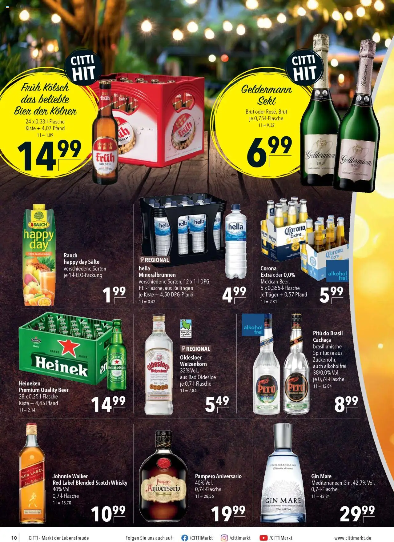 CITTI Markt Prospekt 	 - gültig ab dem 13.08.2025 | Seite: 10 | Produkte: Bad, Hella, Gin, Johnnie walker