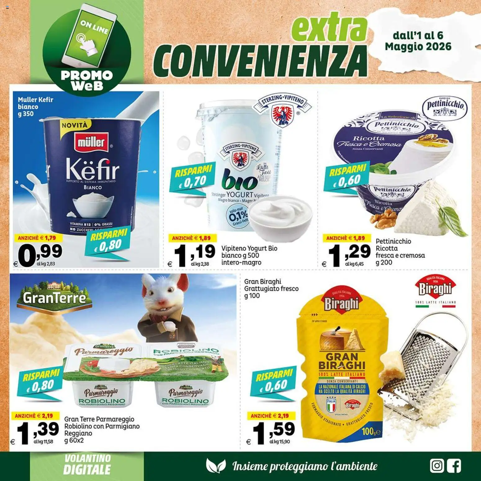 Volantino Elite Supermercati del 01.05.2026 | Pagina: 2 | Prodotti: Yogurt, Formaggio, Ricotta, Parmigiano reggiano