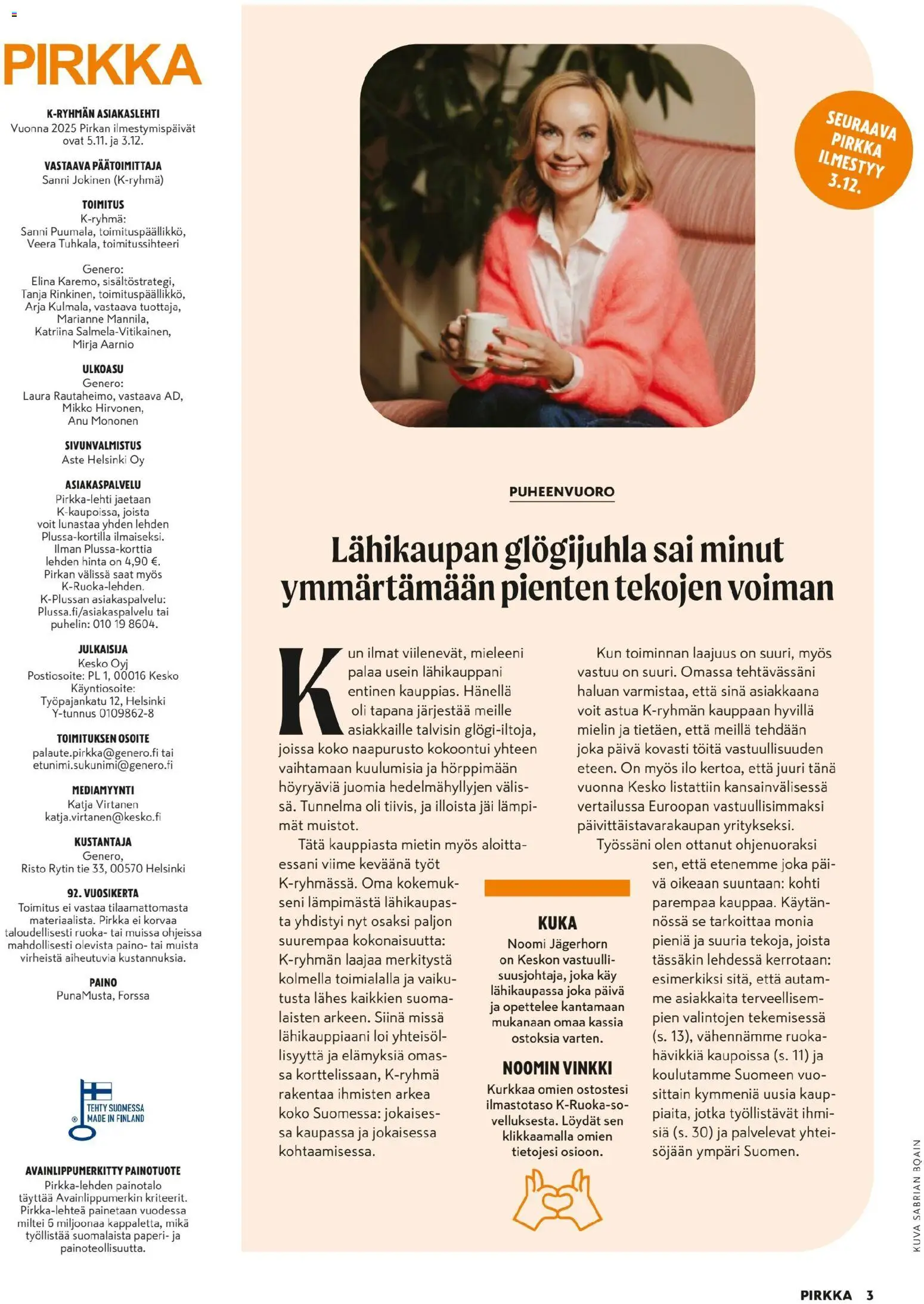 K-Citymarket - Pirkka – voimassa 05.11.2025 alkaen | Sivu: 3 | Tuotteet: Paperi, Puhelin